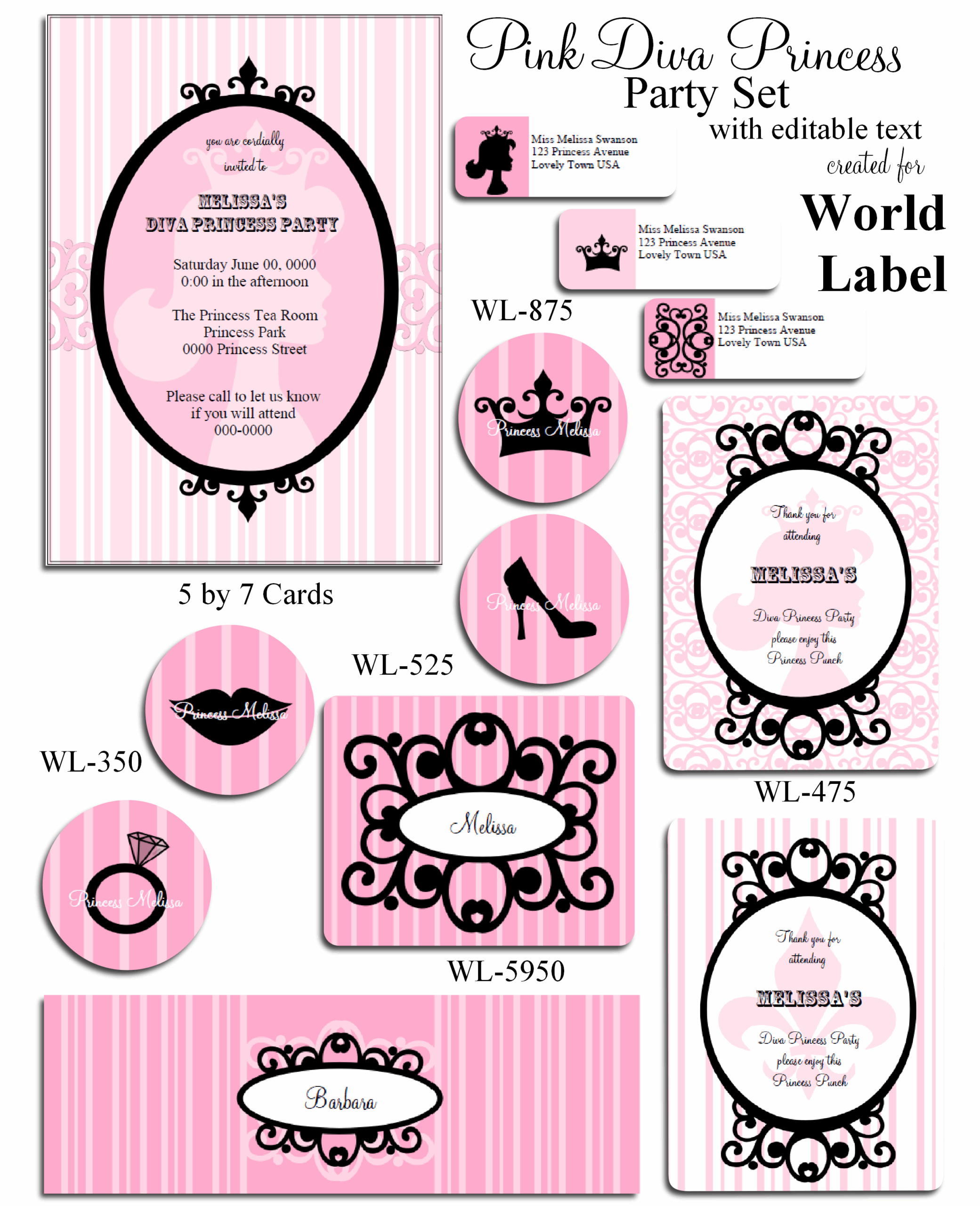 free princess party printables