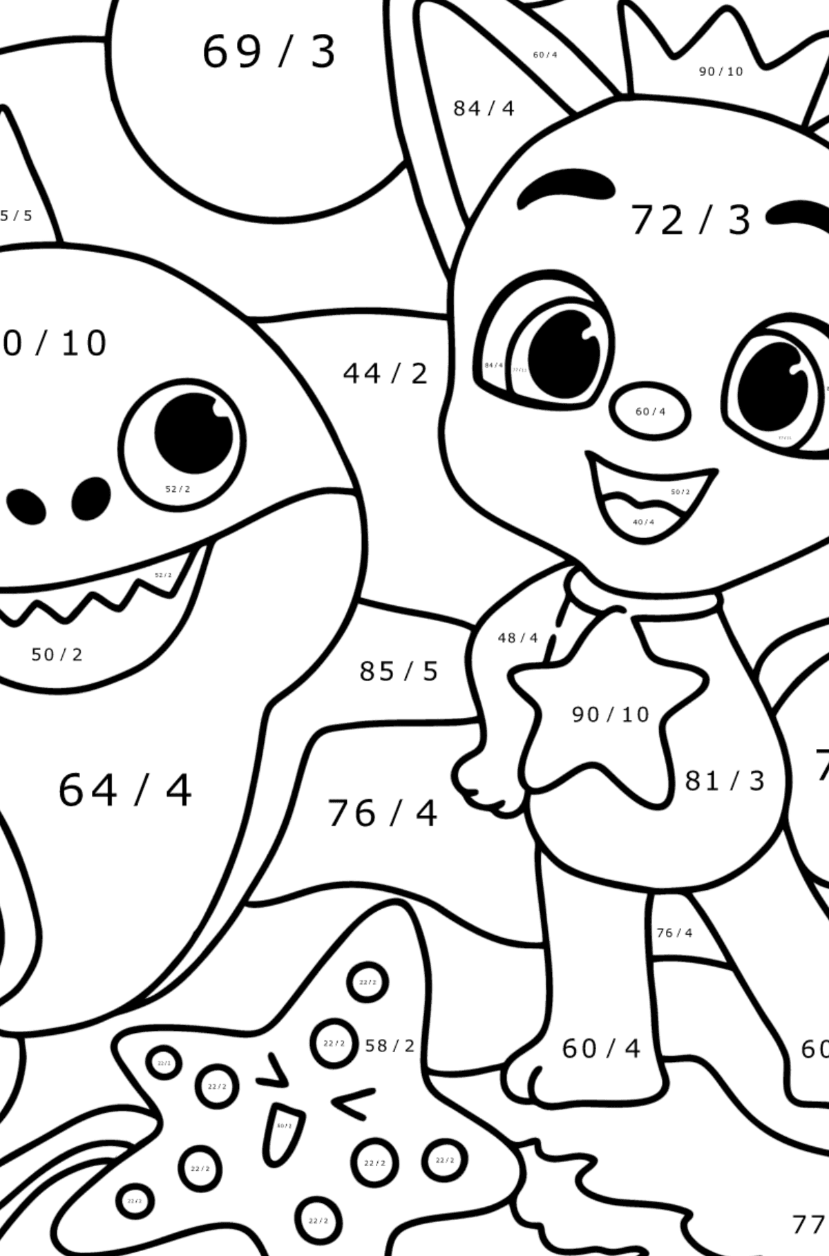 Pinkfong Baby Shark Colouring Page Online And Print For Free 