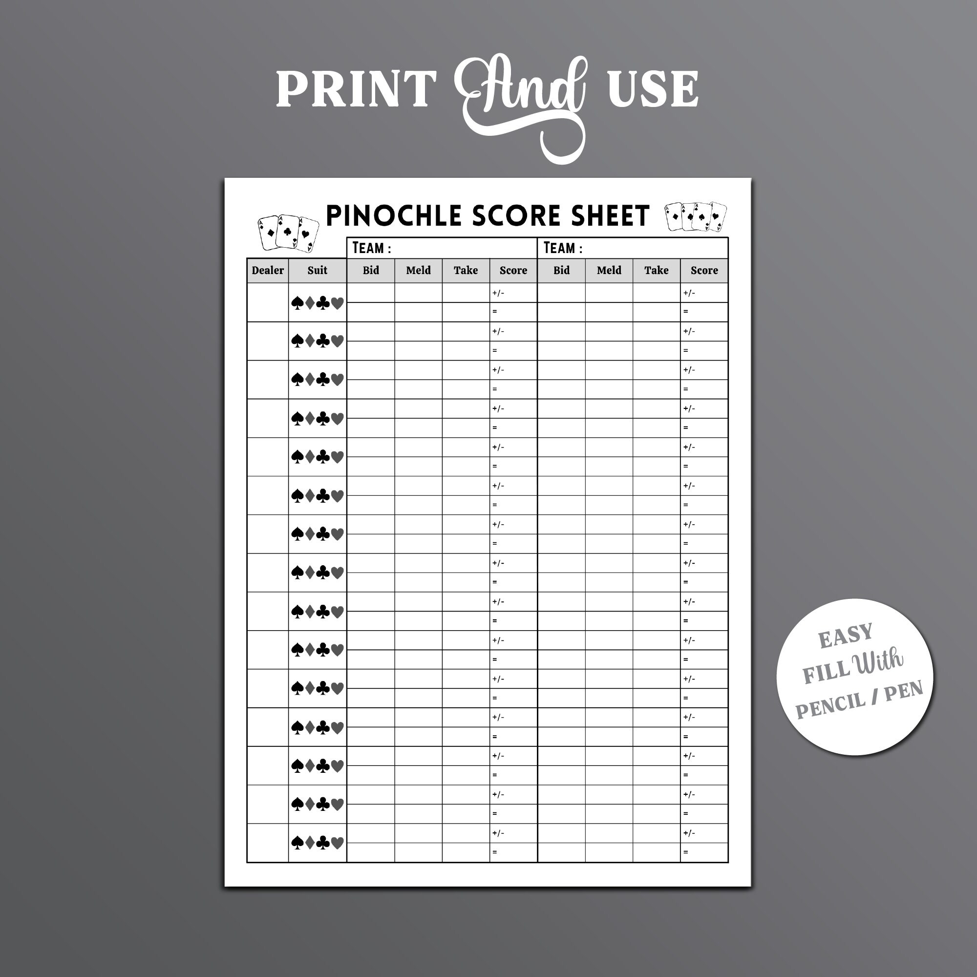 Pinochle Score Sheet Double Pinochle Score Sheet Pinochle Card Game Score Sheet Pinochle Score Card Pinochle Tally Score Sheets Etsy