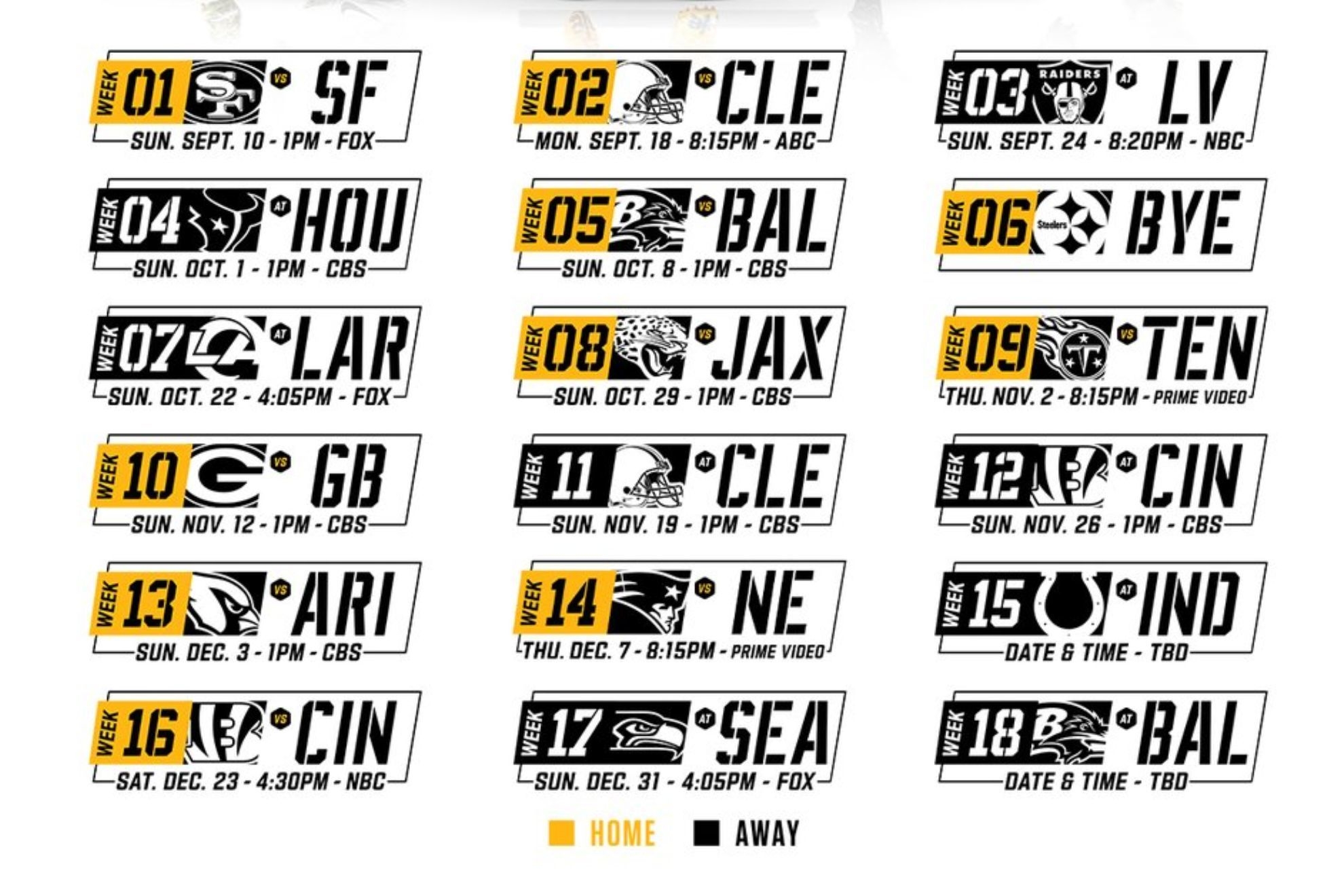 steelers schedule 2017 printable