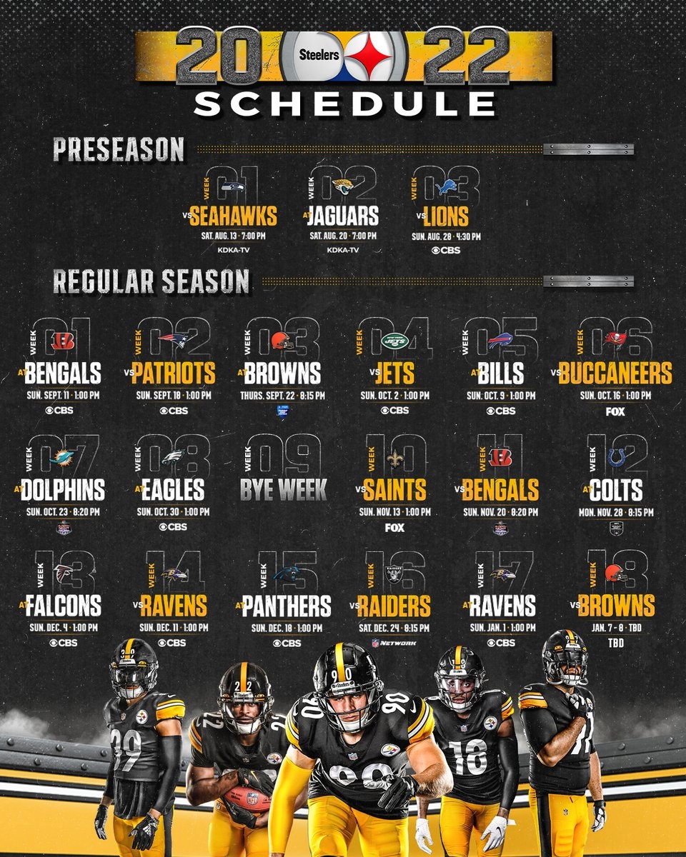 pittsburgh steelers printable schedule
