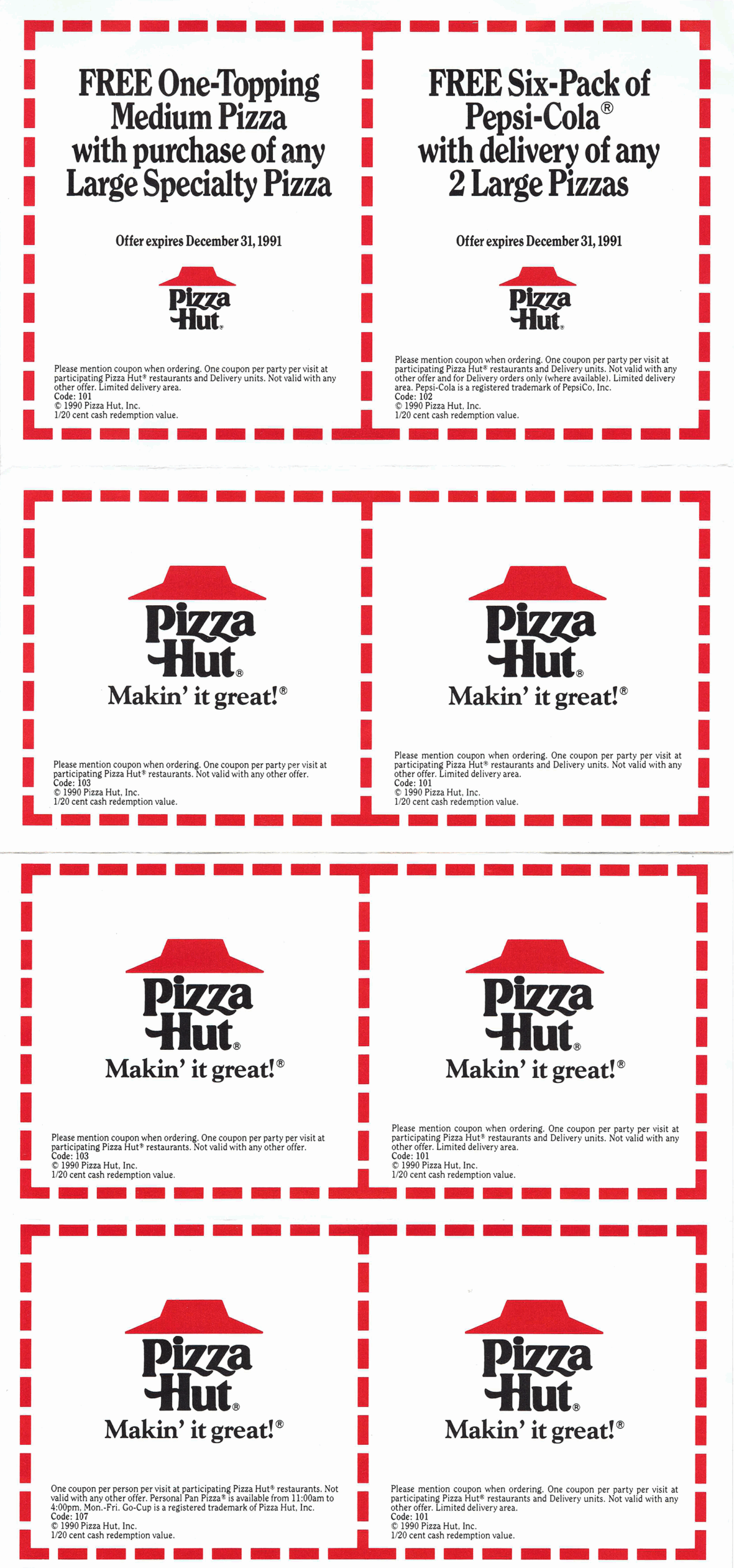 Pizza Hut Coupon Book 1990 Pizza Hut Free Download Borrow And Streaming Internet Archive