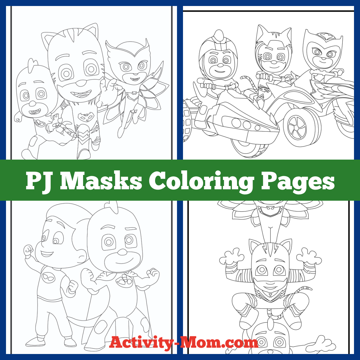 PJ Masks Coloring Pages For Kids free Printable The Activity Mom