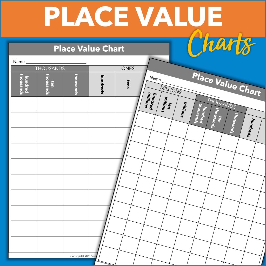 place value chart printable