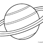 Planet Saturn Coloring Page Space 