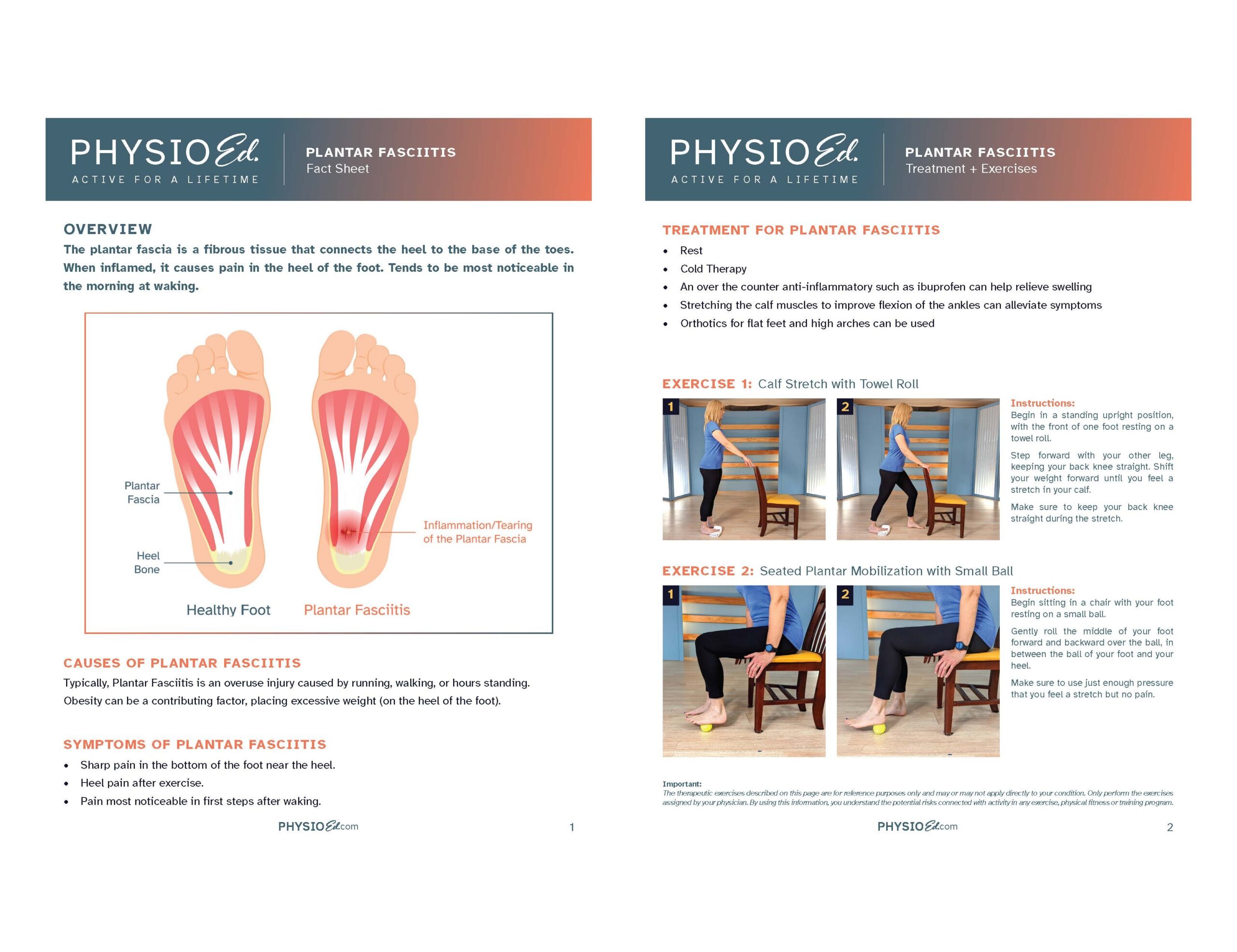 Plantar Fasciitis Printable Exercises PDF Physio Ed 