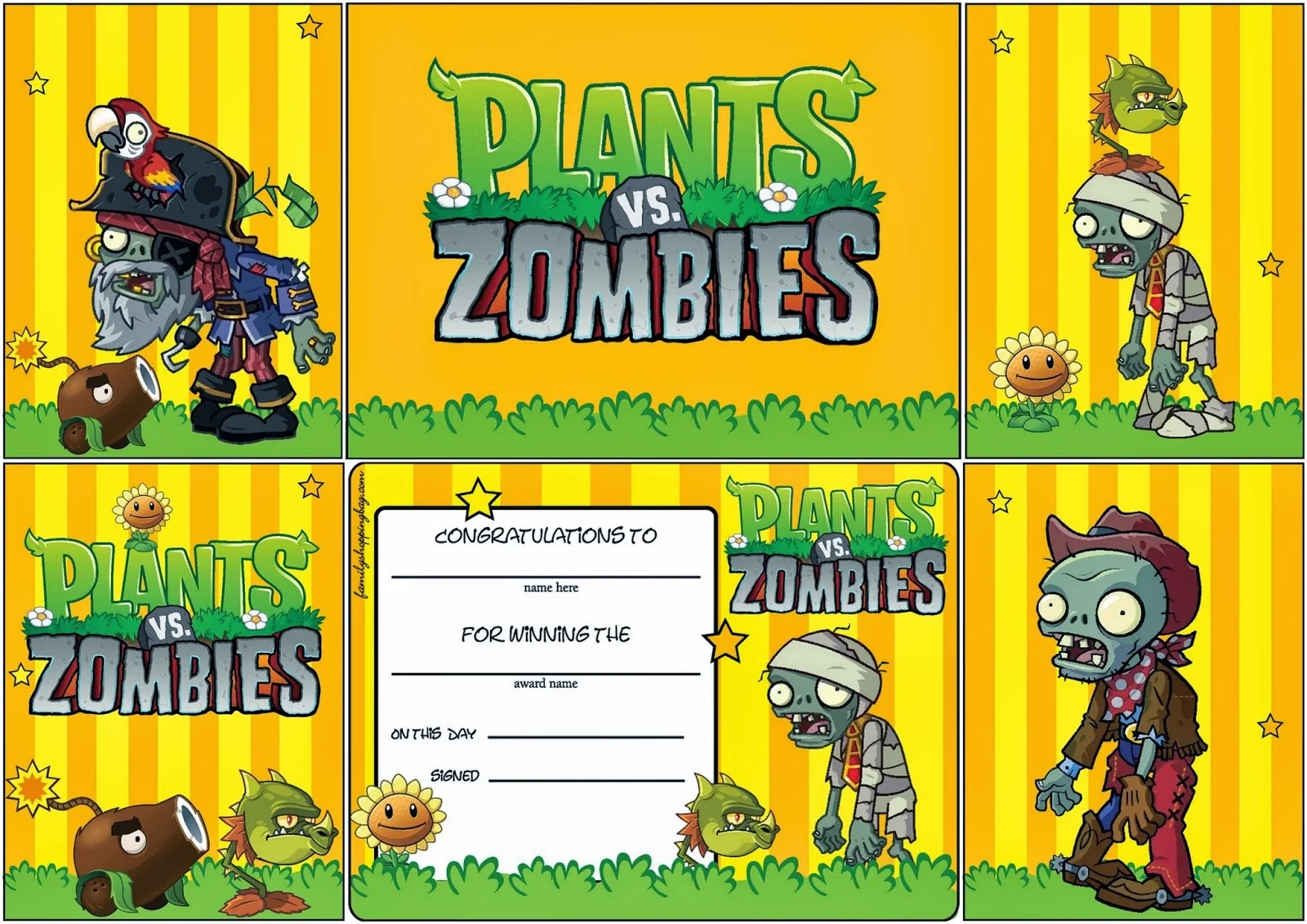 Plants Vs Zombies Free Printable Cards Or Invitations Oh My Fiesta In English