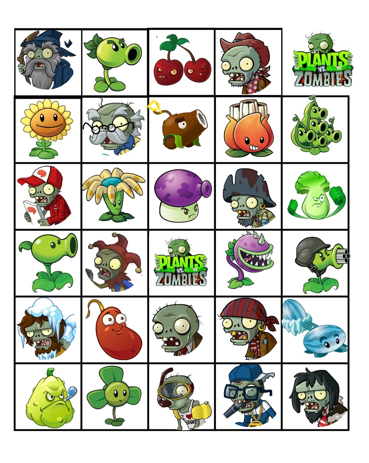 Plants Vs Zombies Printables