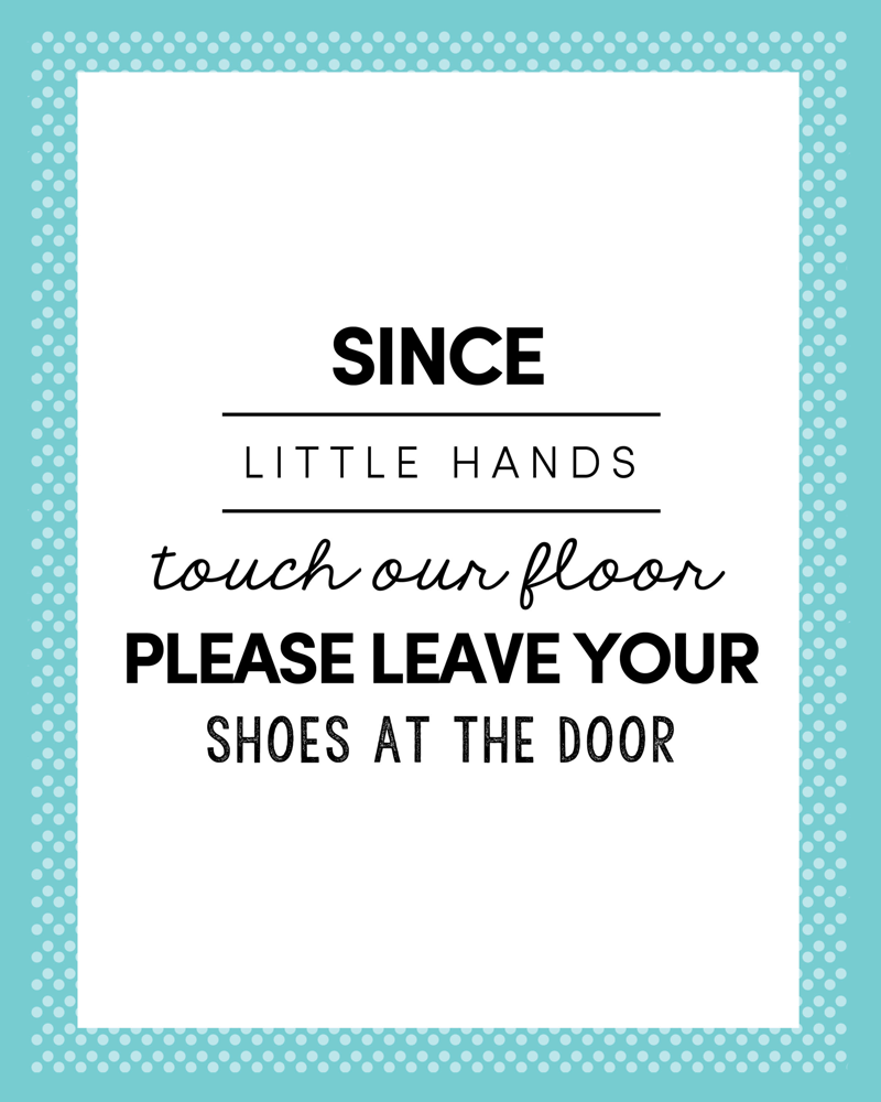 free printable take your shoes off sign