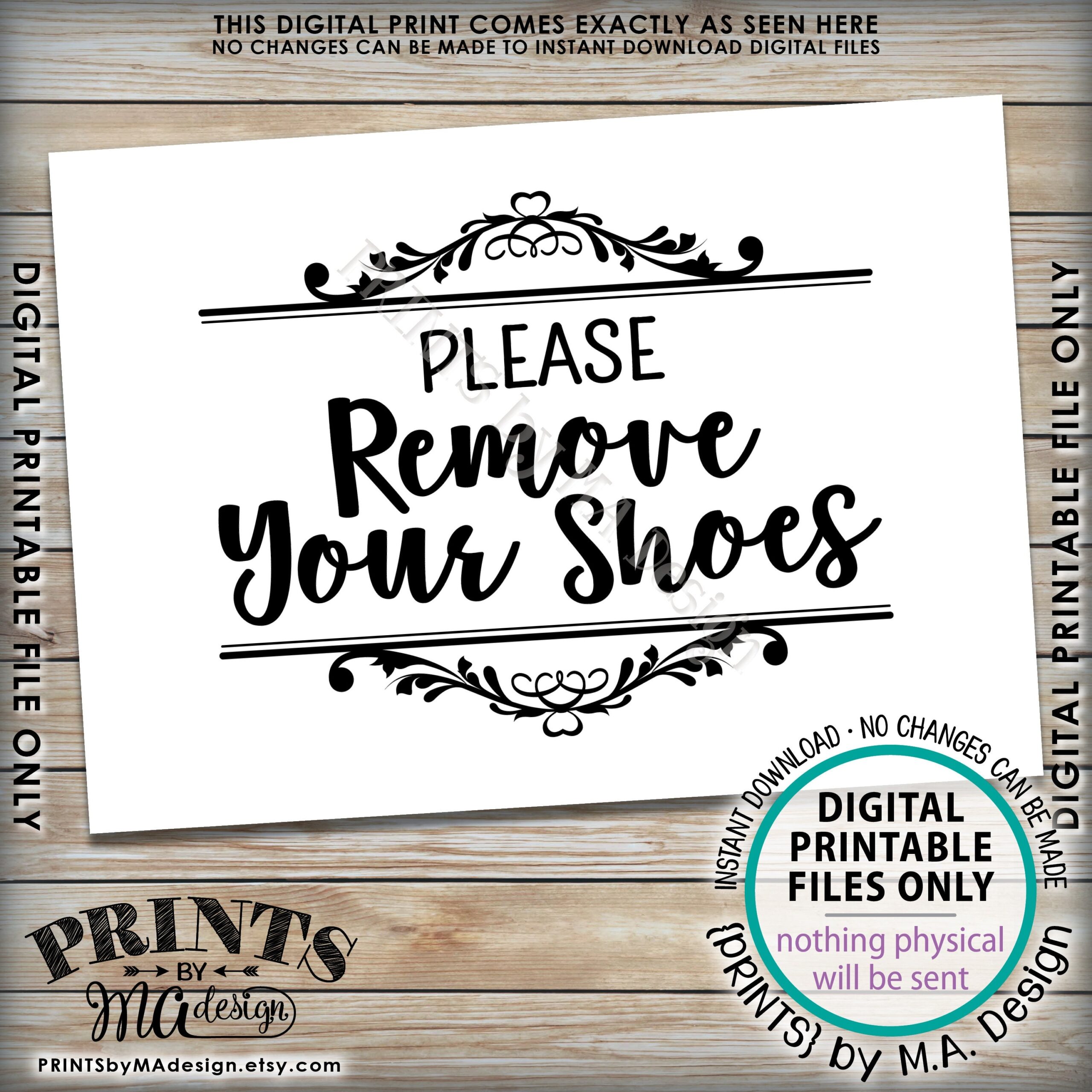free please remove your shoes sign printable