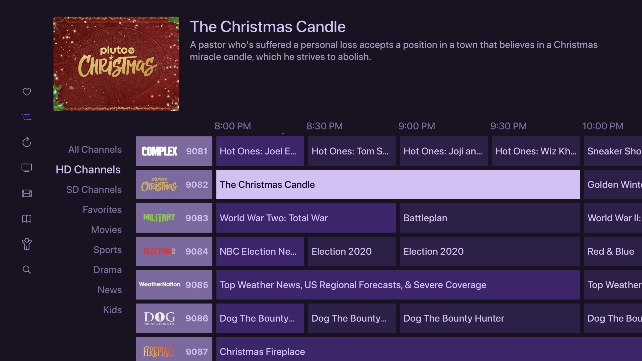 pluto tv printable channel list