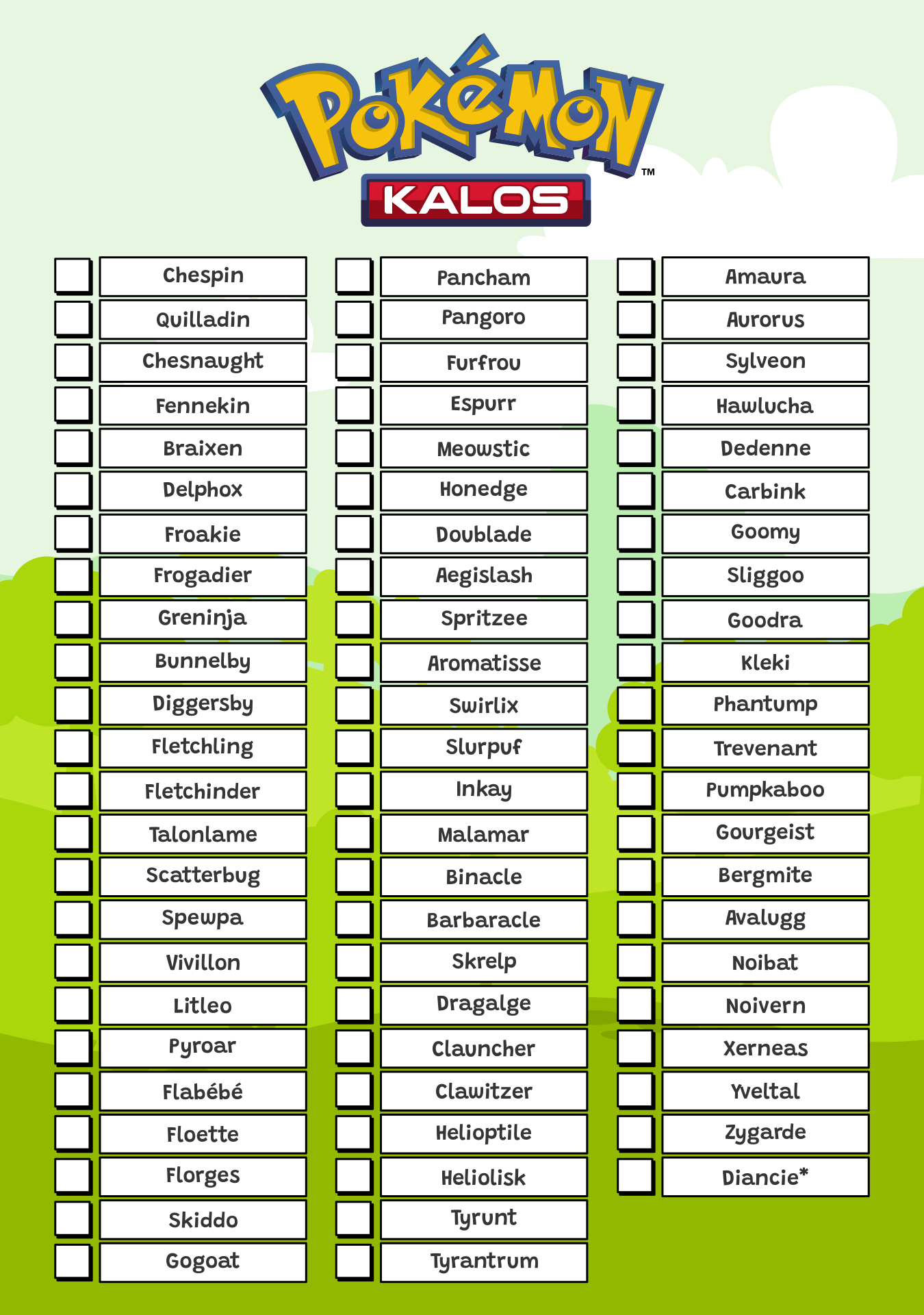 Pokemon Checklist 10 Free PDF Printables Printablee