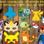 Pokemon Printable Photo Booth Props Pokemon Instant Download Pokemon Clipart Pokemon Party