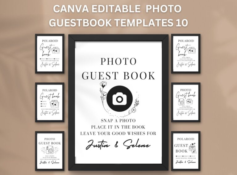 Polaroid Guest Book Sign Photo Guestbook Sign Printable Canva Editable Guestbook Sign Template In 5x7 And 8x10 Etsy