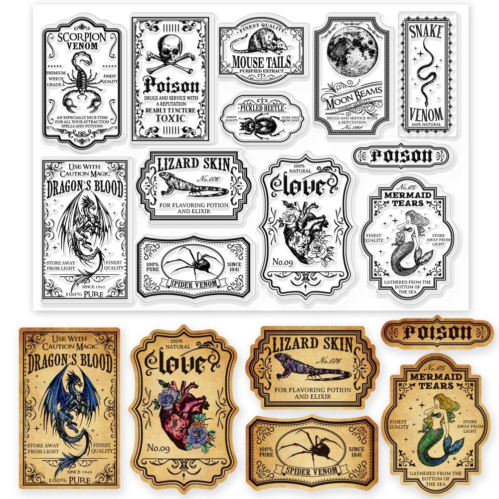 Potion Label Magic Clear Stamps Potion Label Magic Decorative 