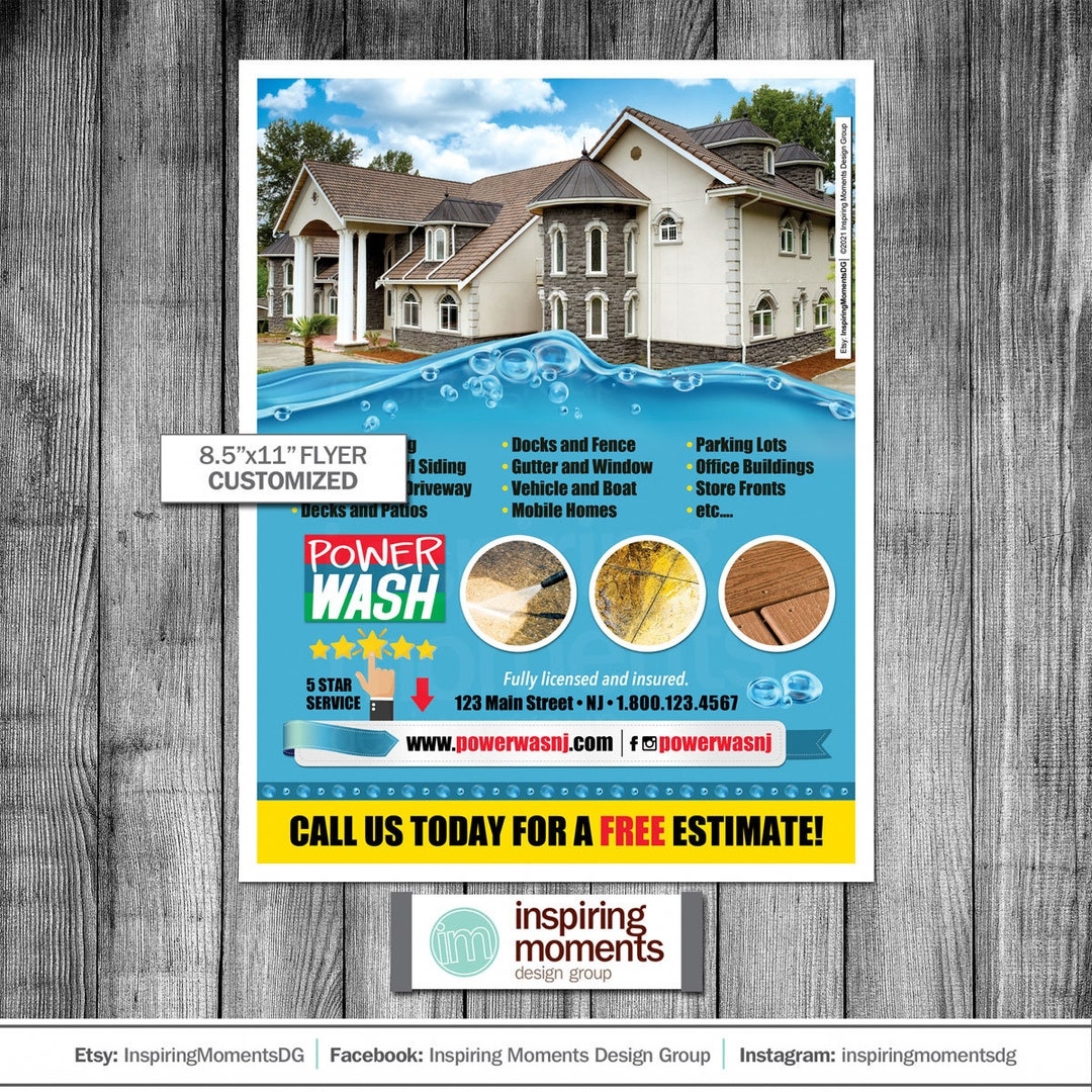 Power Washing Company Event Flyer Printable Pressure Washing Home 