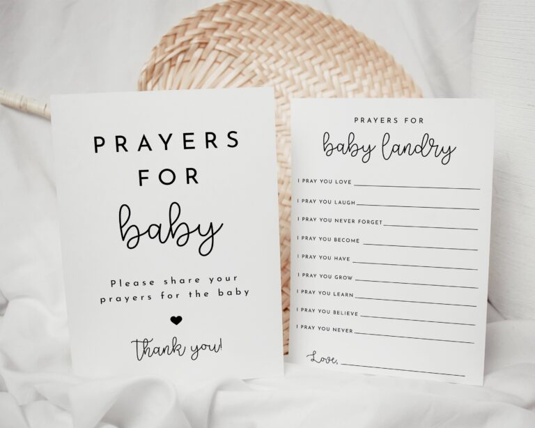 Prayers For Baby Sign U0026 Card Printable Baby Shower DIY Template Printable Instant Download Prayers For Baby Sign Wishes For Baby Editable Etsy