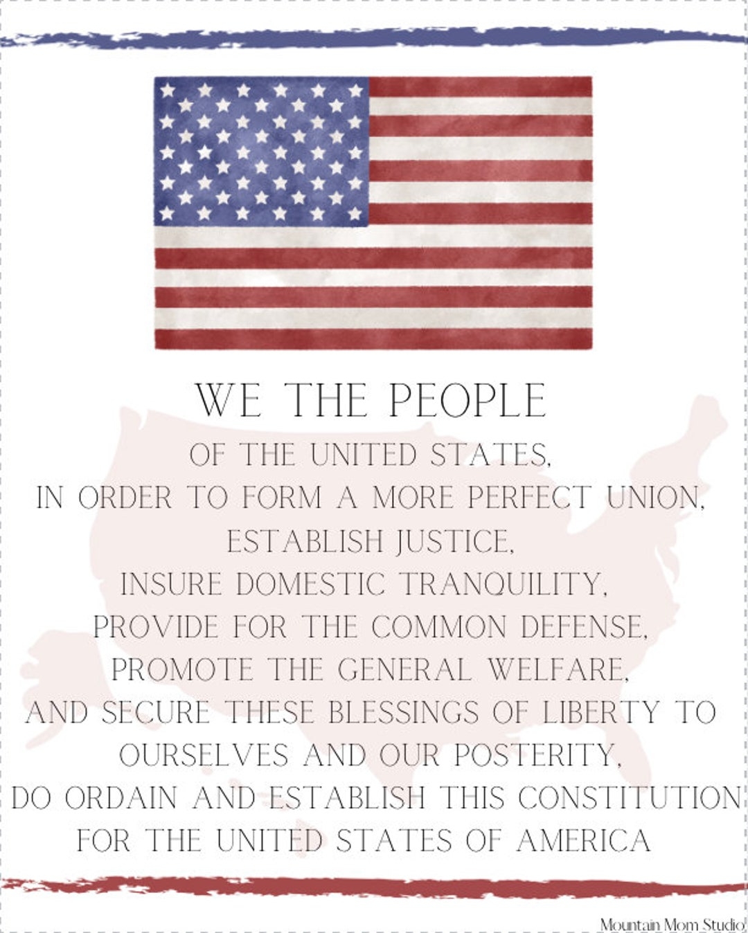 Preamble To The Constitution With American Flag Watercolor Inspired Rustic USA American Homeschool Decor Poster DIGITAL DOWNLOAD Etsy Preamble To The Constitution With American Flag Watercolor Inspired Rustic USA American Homeschool Decor Poster DIGITAL DOWNLOAD Etsy