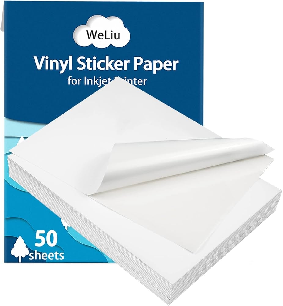 Premium Printable Vinyl Sticker Paper For Inkjet Printer 50 Sheets Matte White Waterproof Decal Paper Dries Quickly And Holds Ink Beautifully Amazon in Office Products