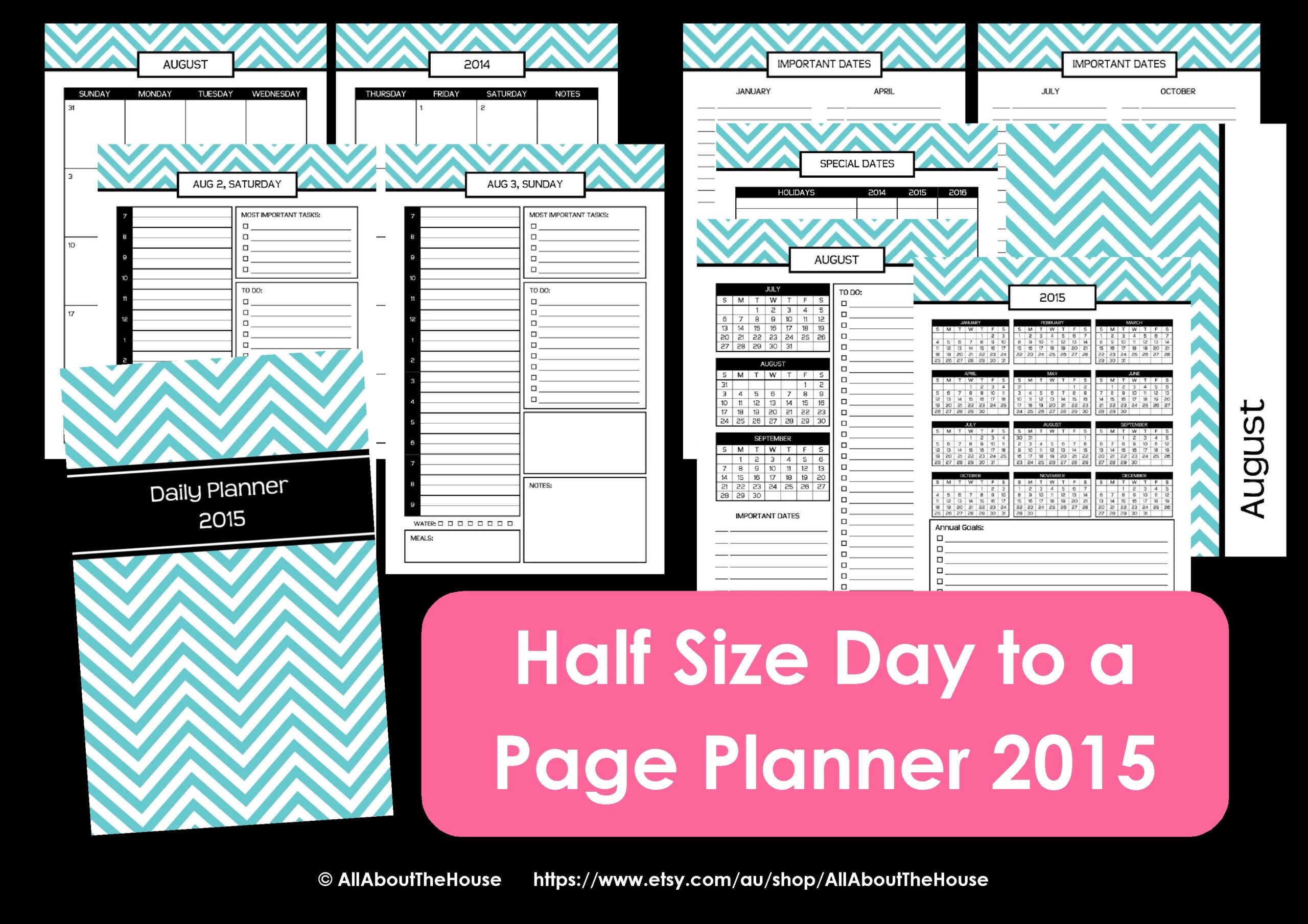 free half size planner printables