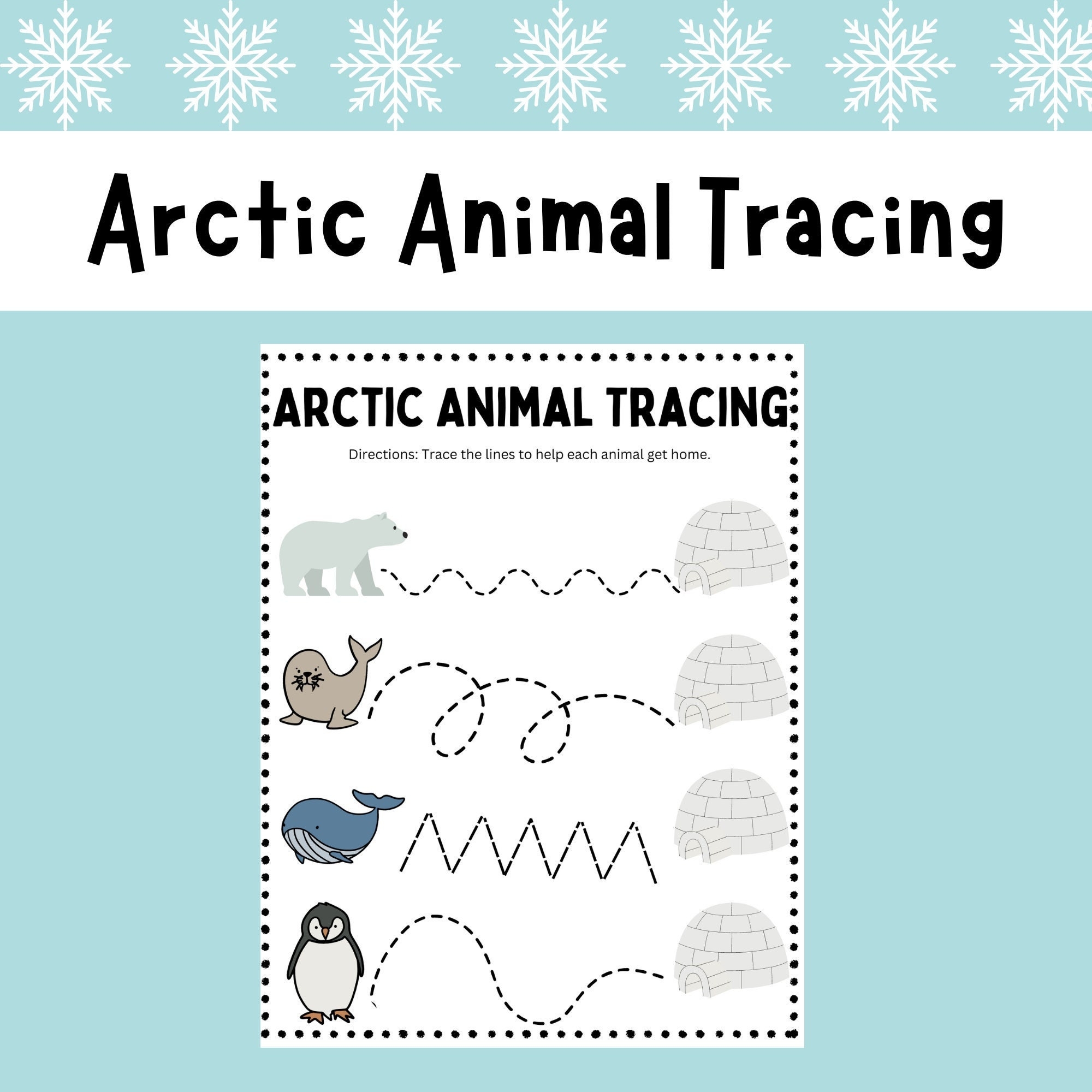 free printable arctic animals worksheets for preschool