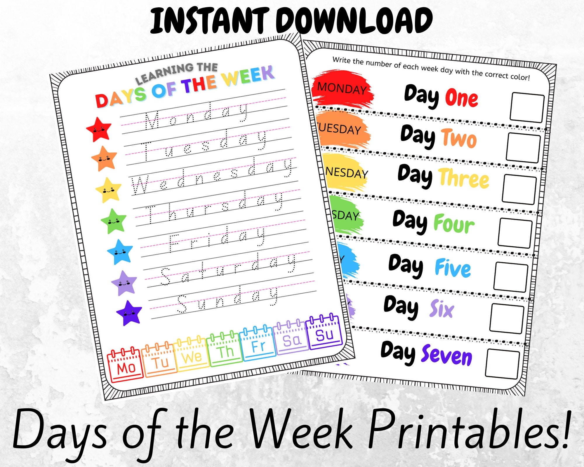 days of the week printables