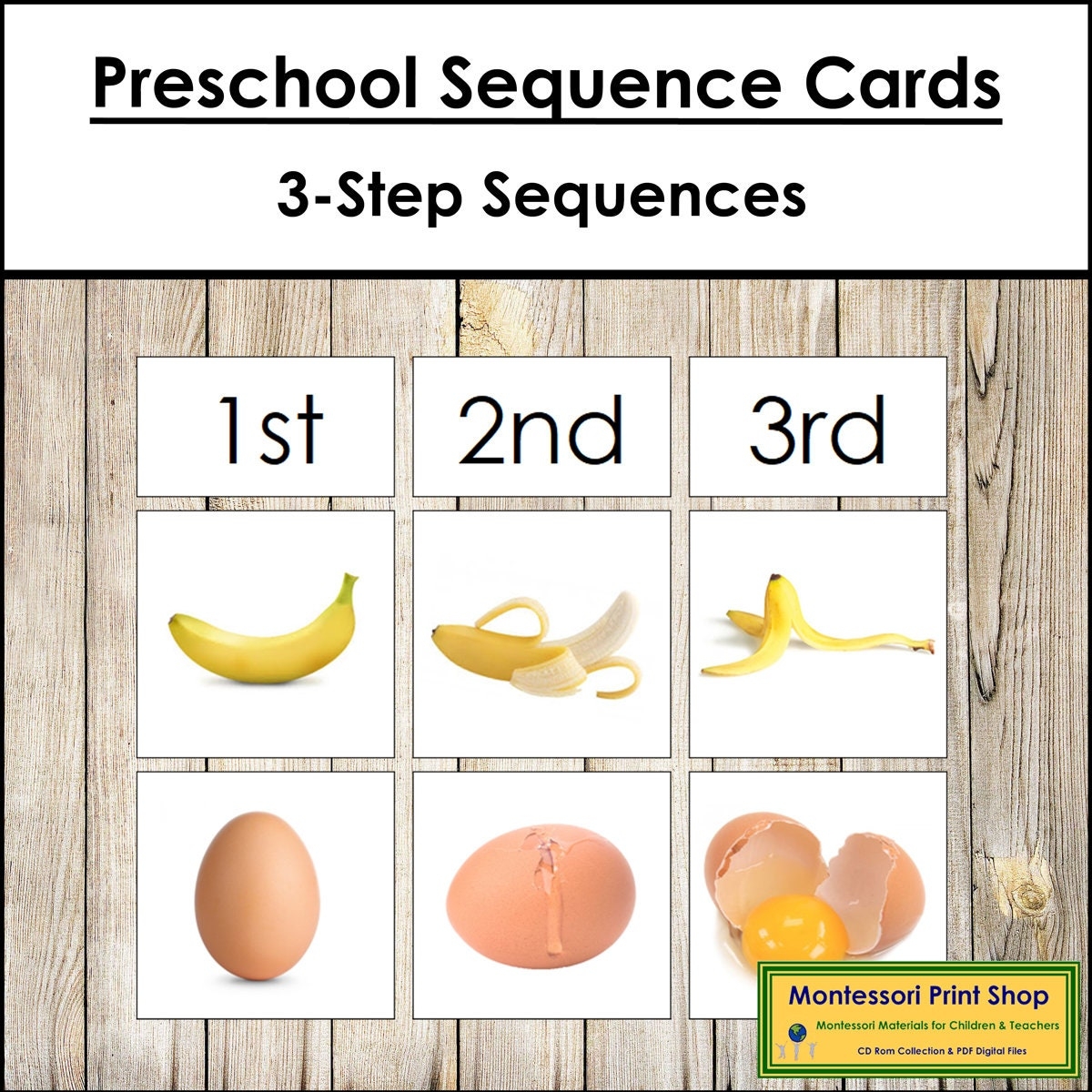 Preschool Sequence Cards Printable Montessori Cards Digital 