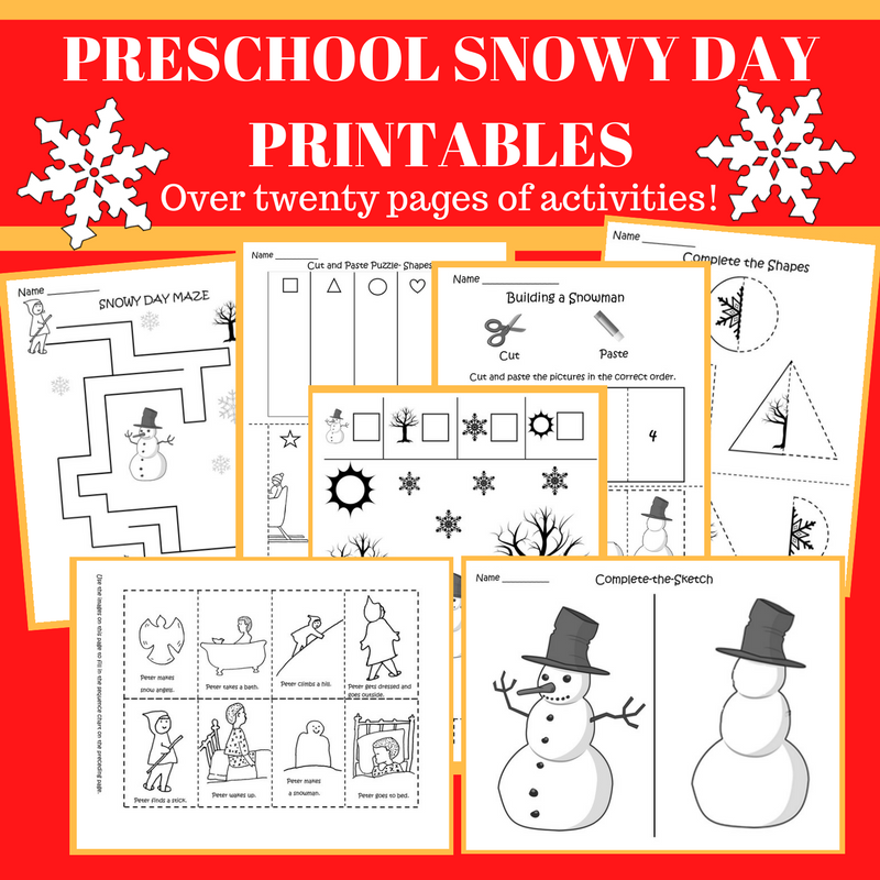 Preschool Snowy Day Printables