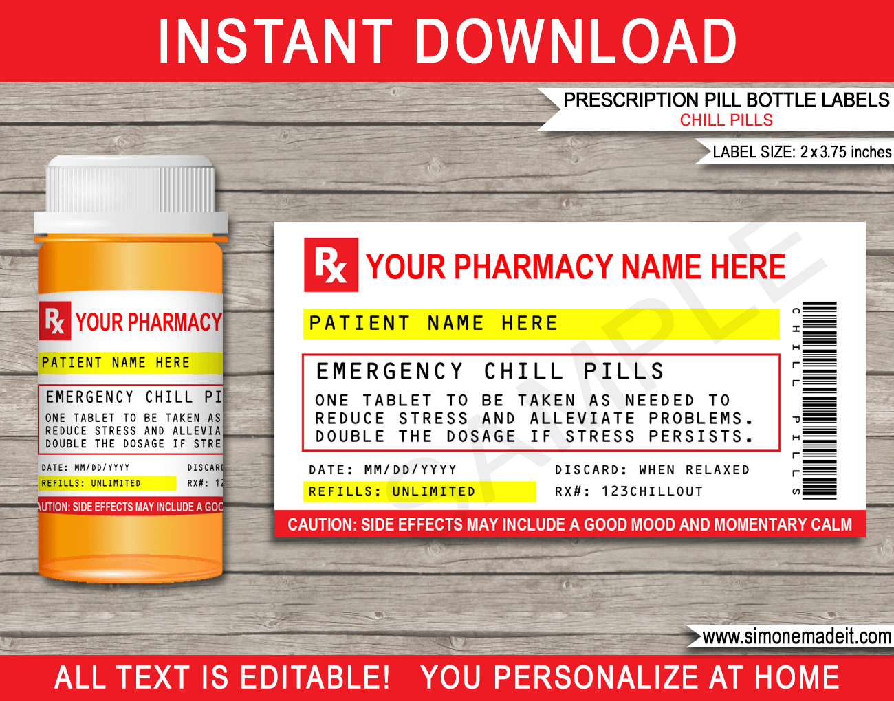 free printable prescription labels