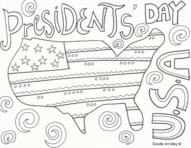 Presidents Day Coloring Pages DOODLE ART ALLEY