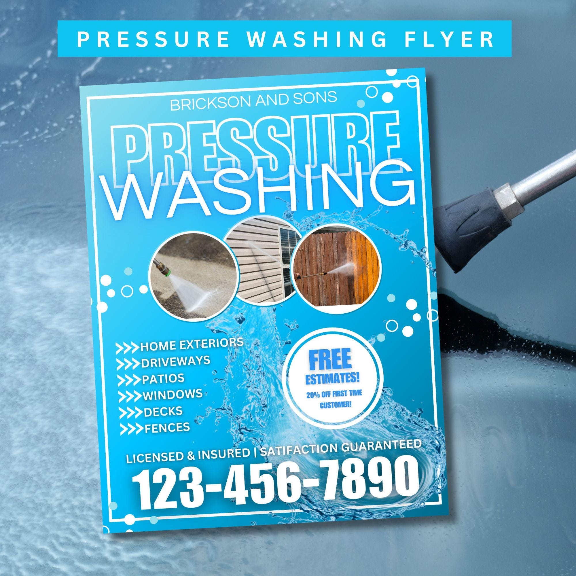 Pressure Washing Flyer Power Washing Flyer Power Wash Business 