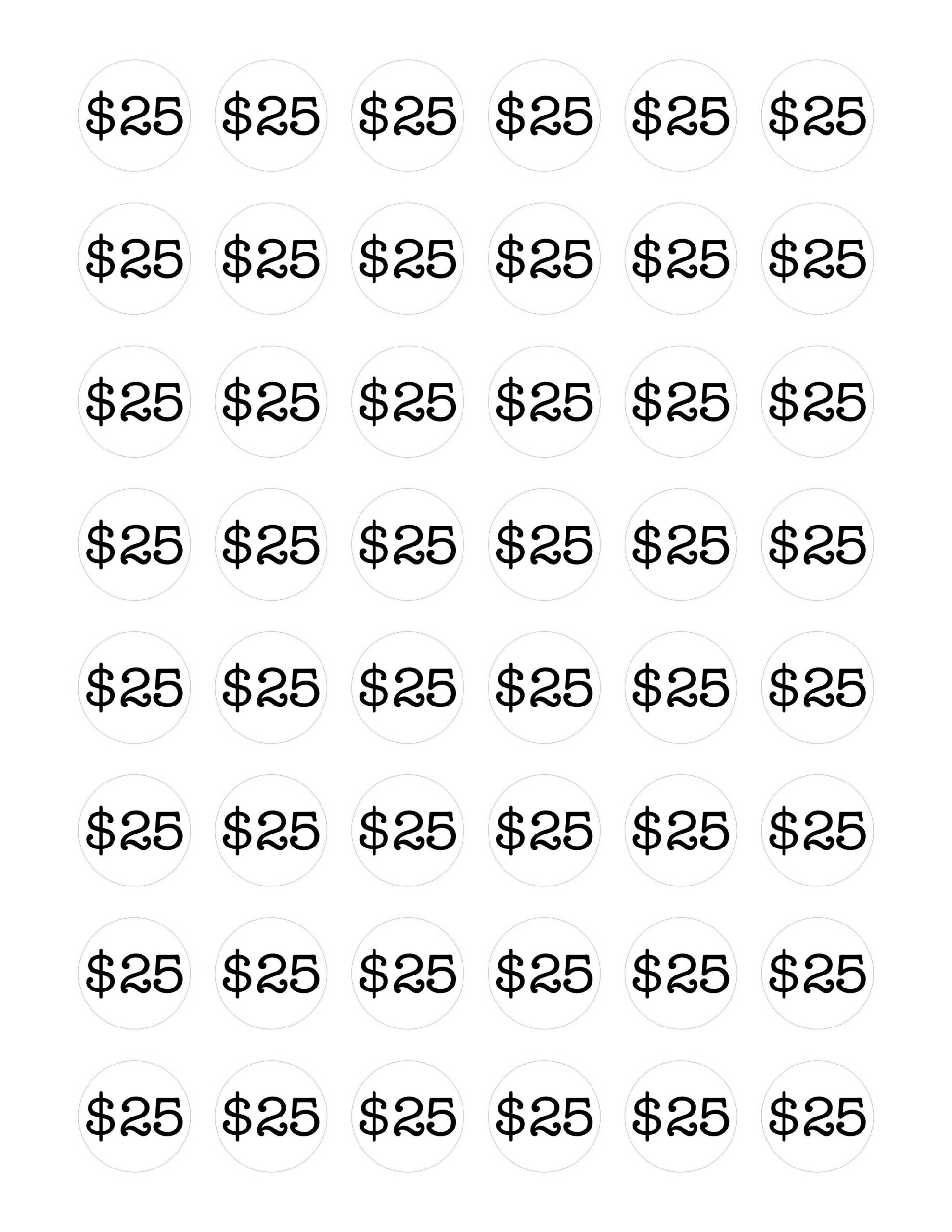 garage sale price tags free printable