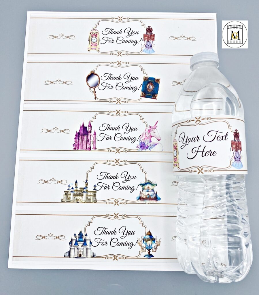Princess Fairy Tale EDITABLE Water Bottle Labels Download Major Gates