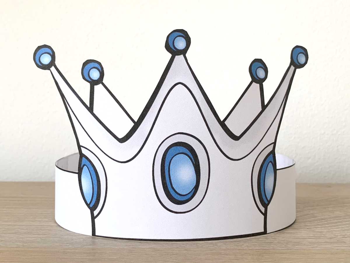 Princess Paper Silver Crown Printable Royal Costume Craft Activity 