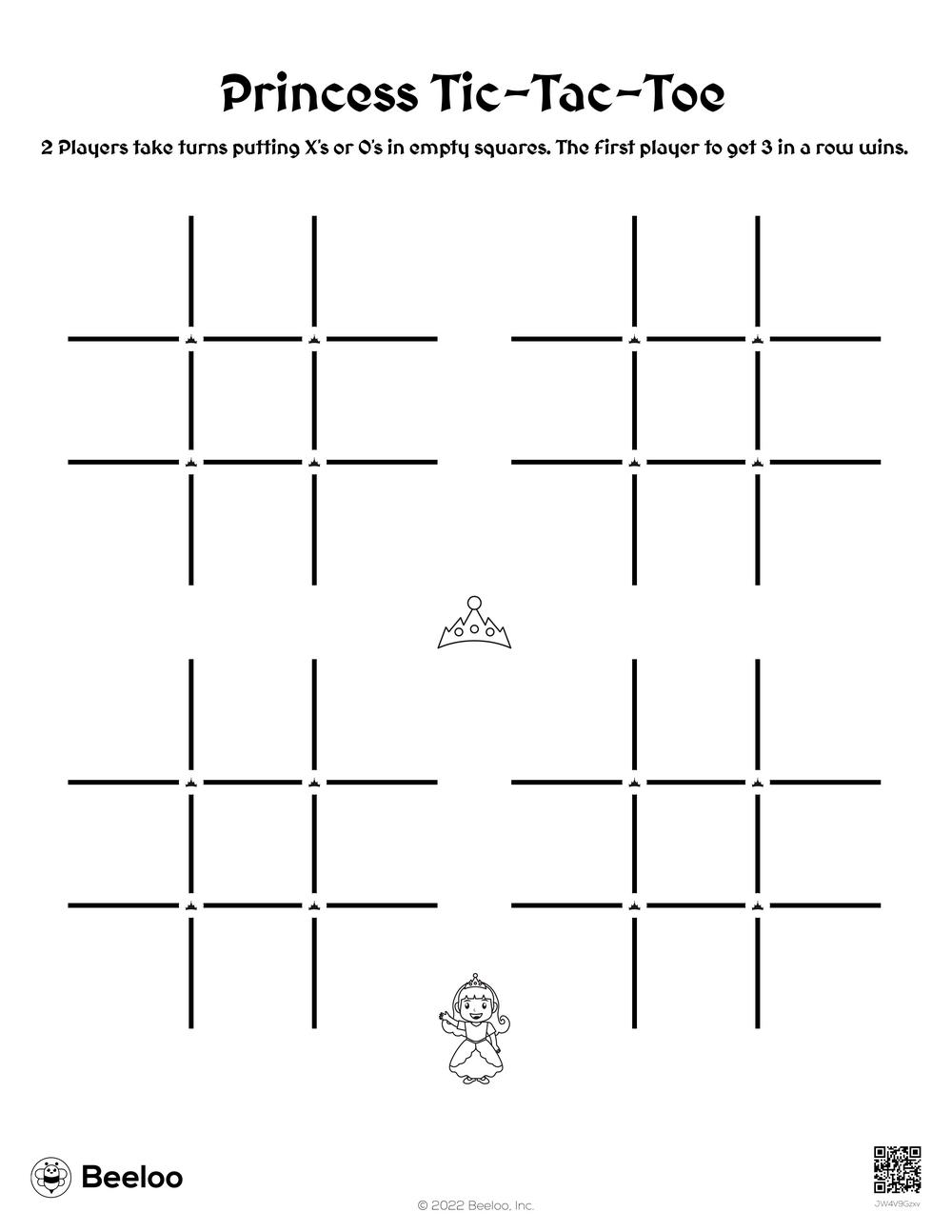 Princess Tic Tac Toe Beeloo Printable Crafts And Activities For Kids