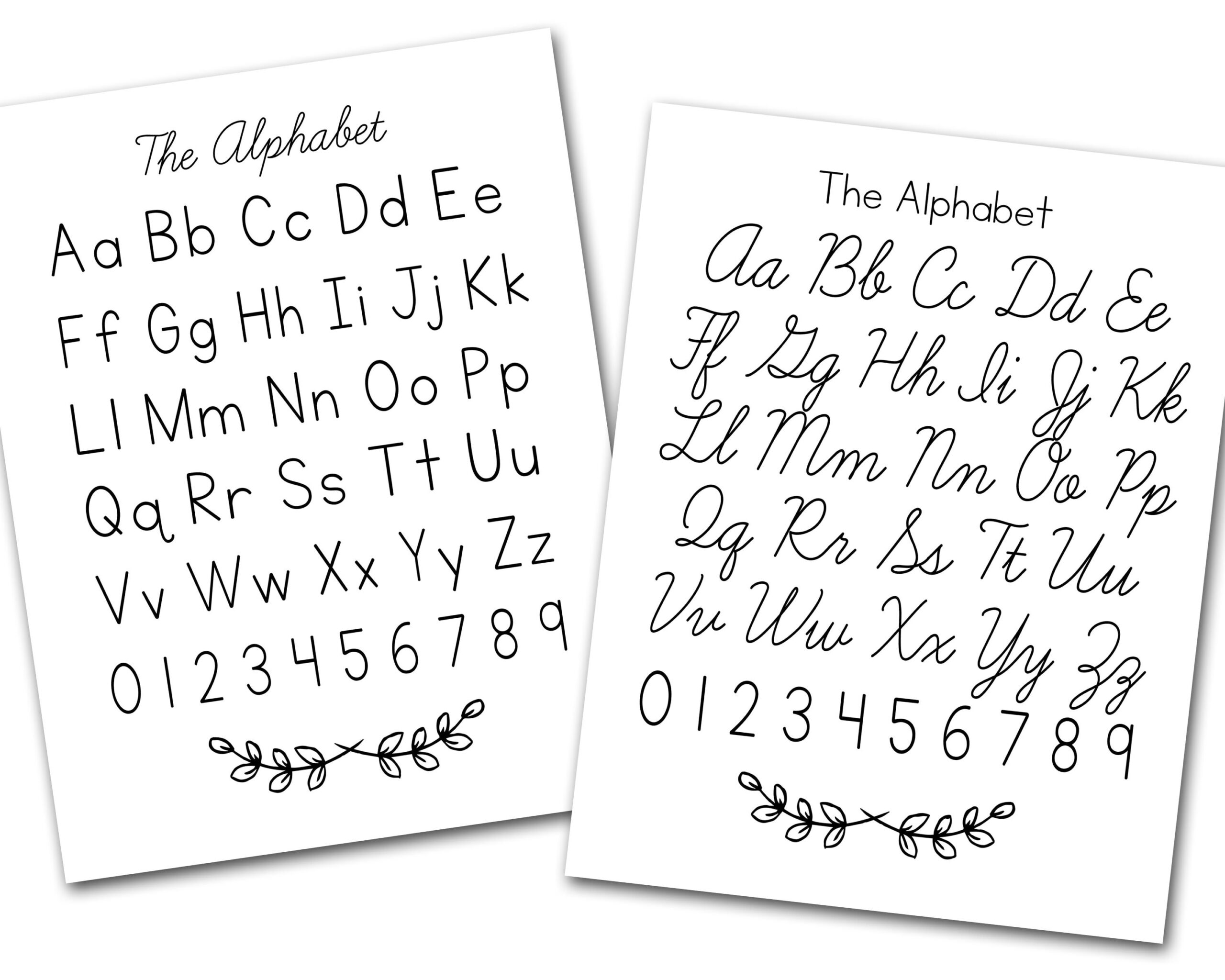 Print U0026 Cursive Alphabet Desk Chart And Poster Etsy