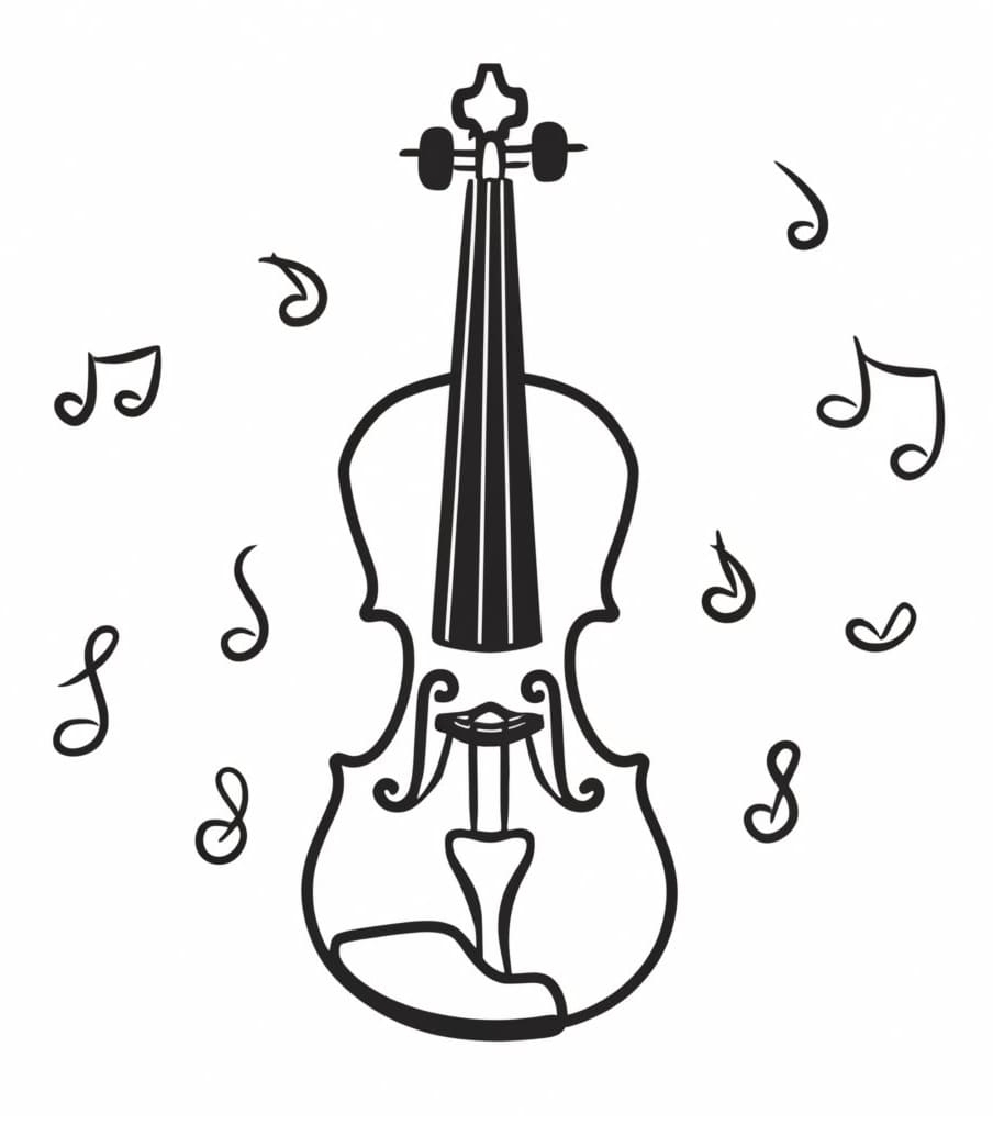 violin coloring pages printable