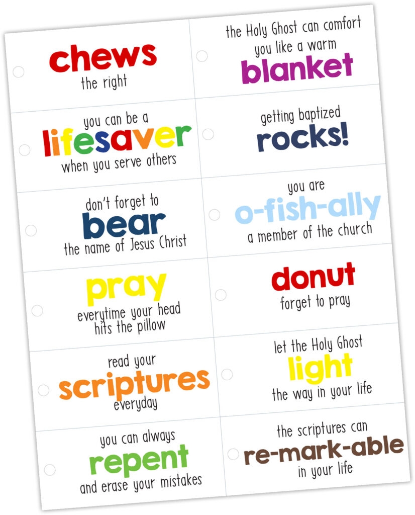 free lds baptism printables