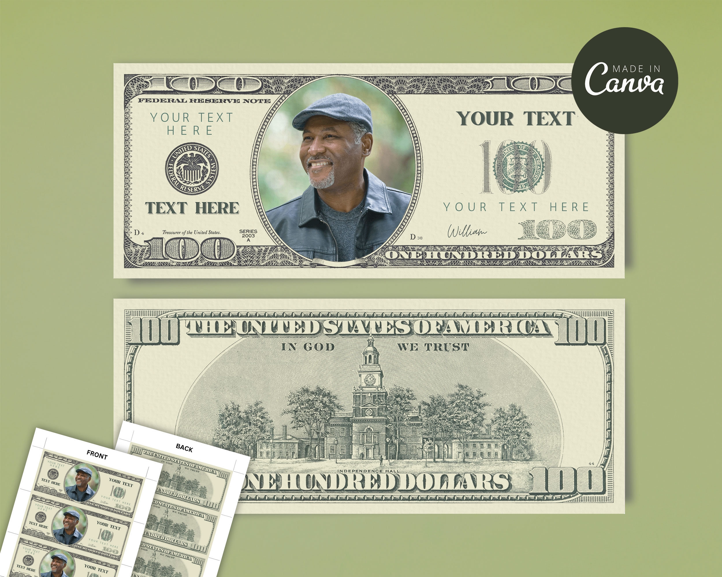 printable 100 dollar bill actual size