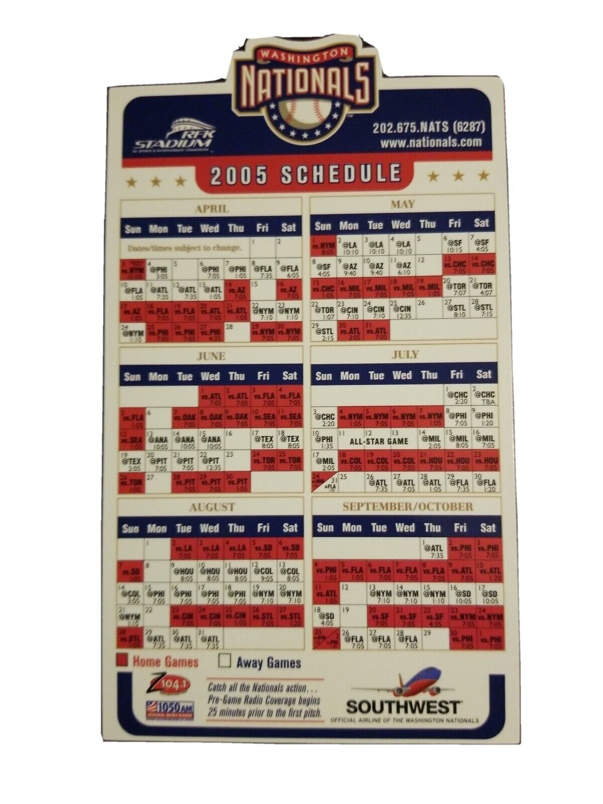 Printable 2020 Washington Nationals Schedule Worksheets Library