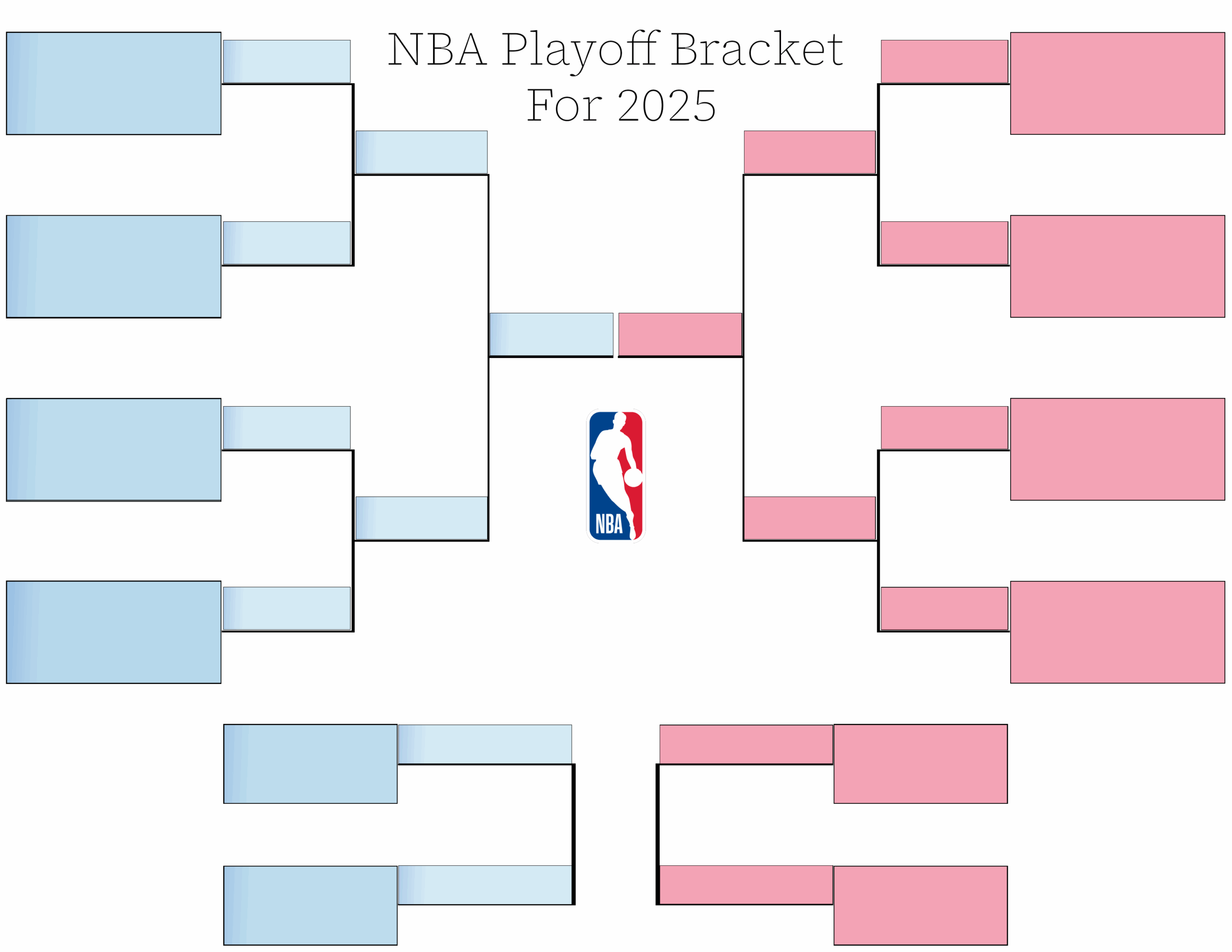 Printable 2025 NBA Playoff Bracket including Play In For The 