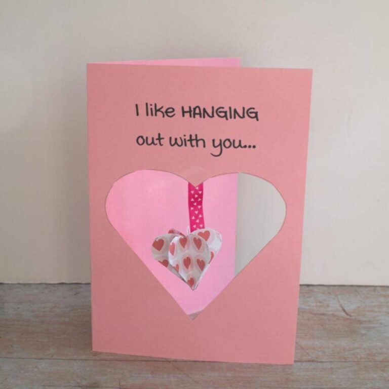 Printable 3D Hanging Heart Valentine s Day Card To Make With Kids