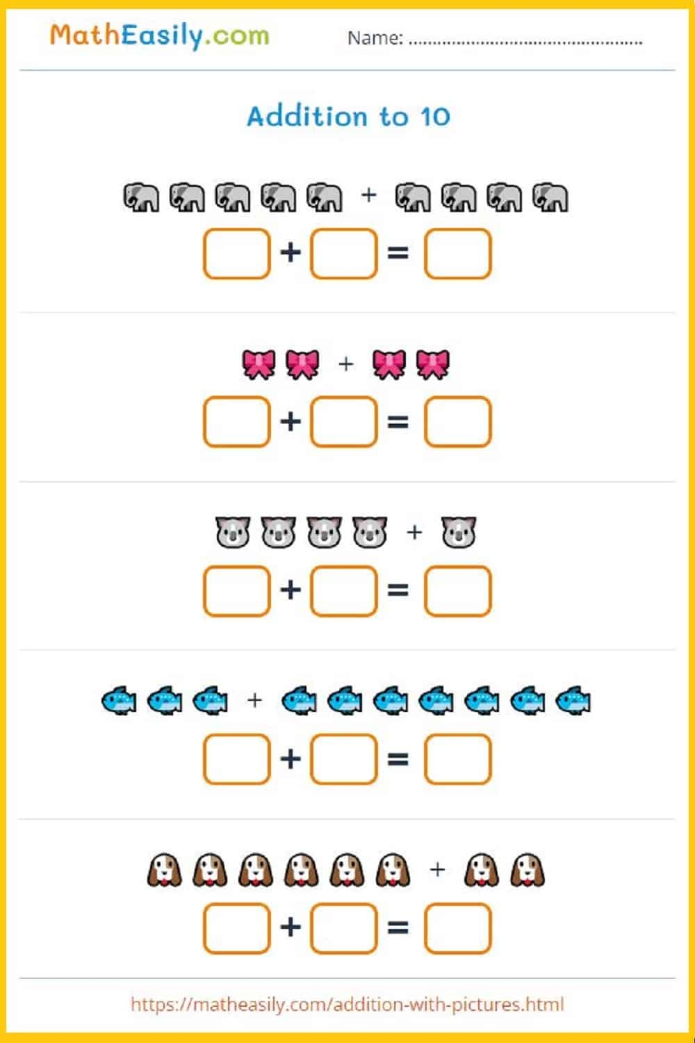 printable math addition worksheets
