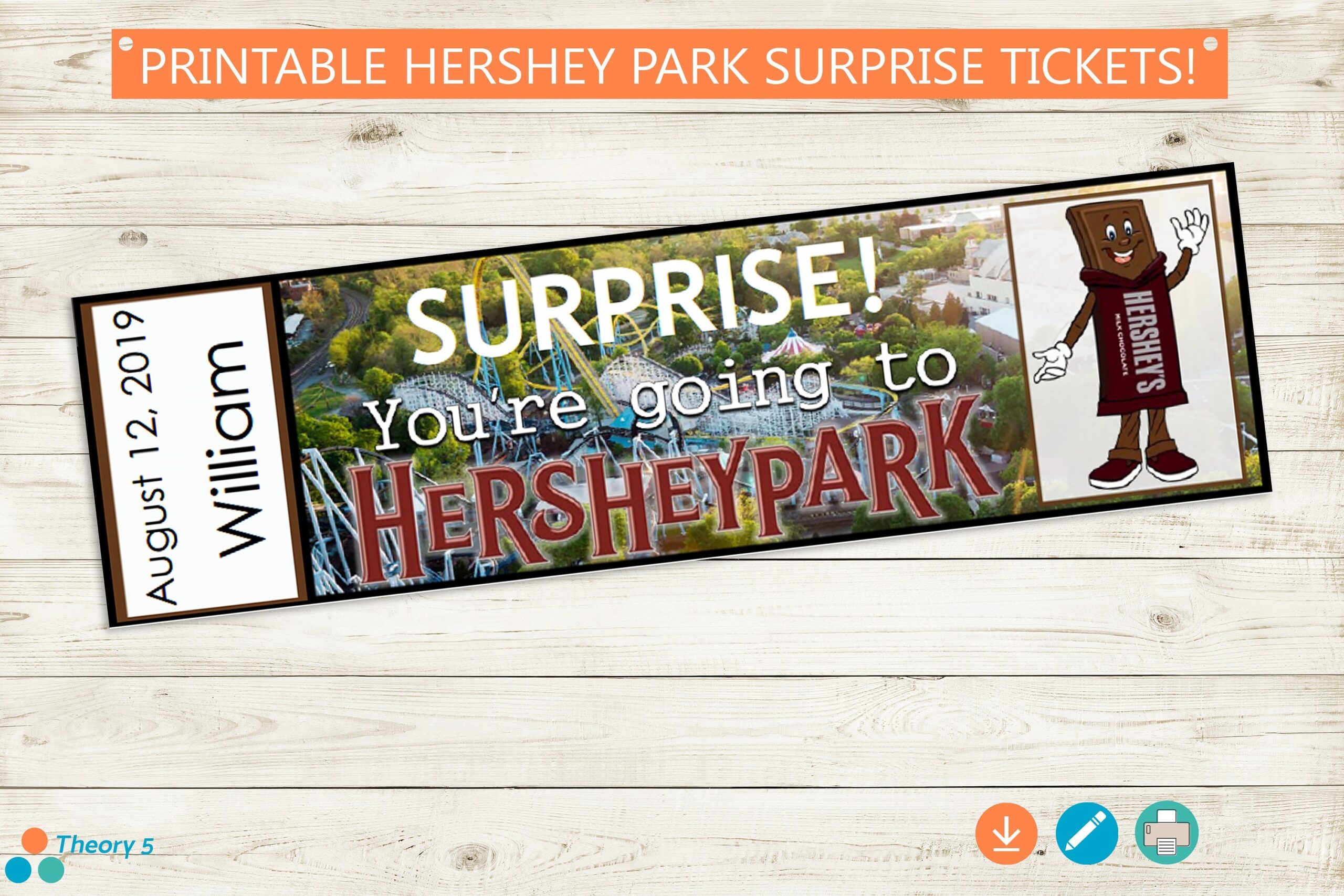 Printable And Editable Tickets To Hershey Park Adobe Editable PDF Trip Reveal Tickets Surprise Pennsylvania Vacation Custom Gift Idea Etsy