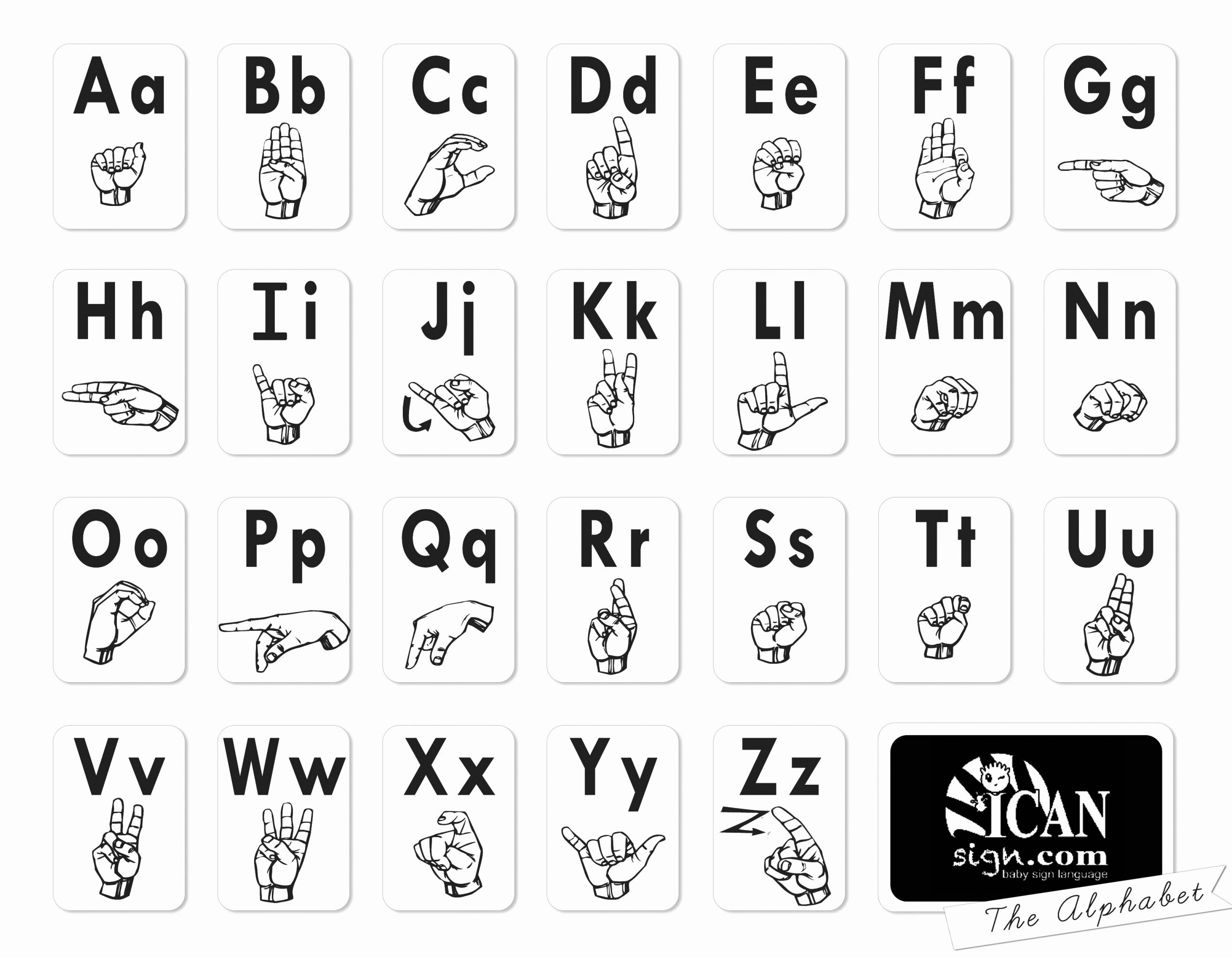 free sign language printables
