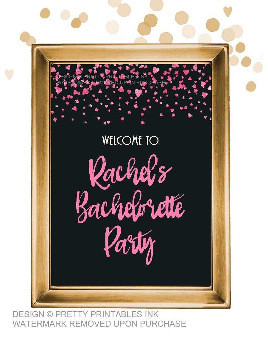 Printable Bachelorette Party Sign Customized For You Bachelorette Welcome Sign Hen Party Welcome Sign Hot Pink Bachelorette Sign Etsy