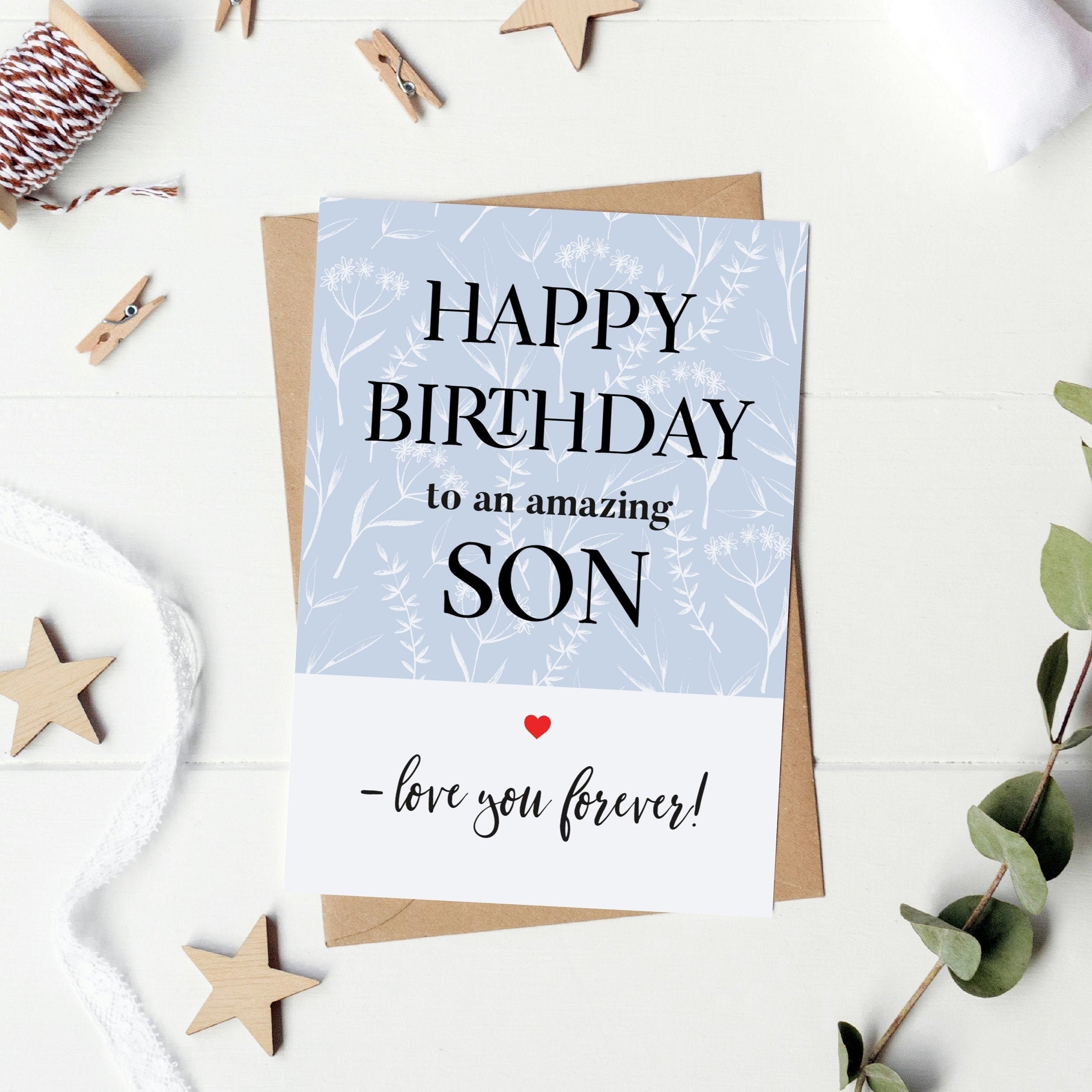 Printable Birthday Card For Son Son Birthday Card Instant 