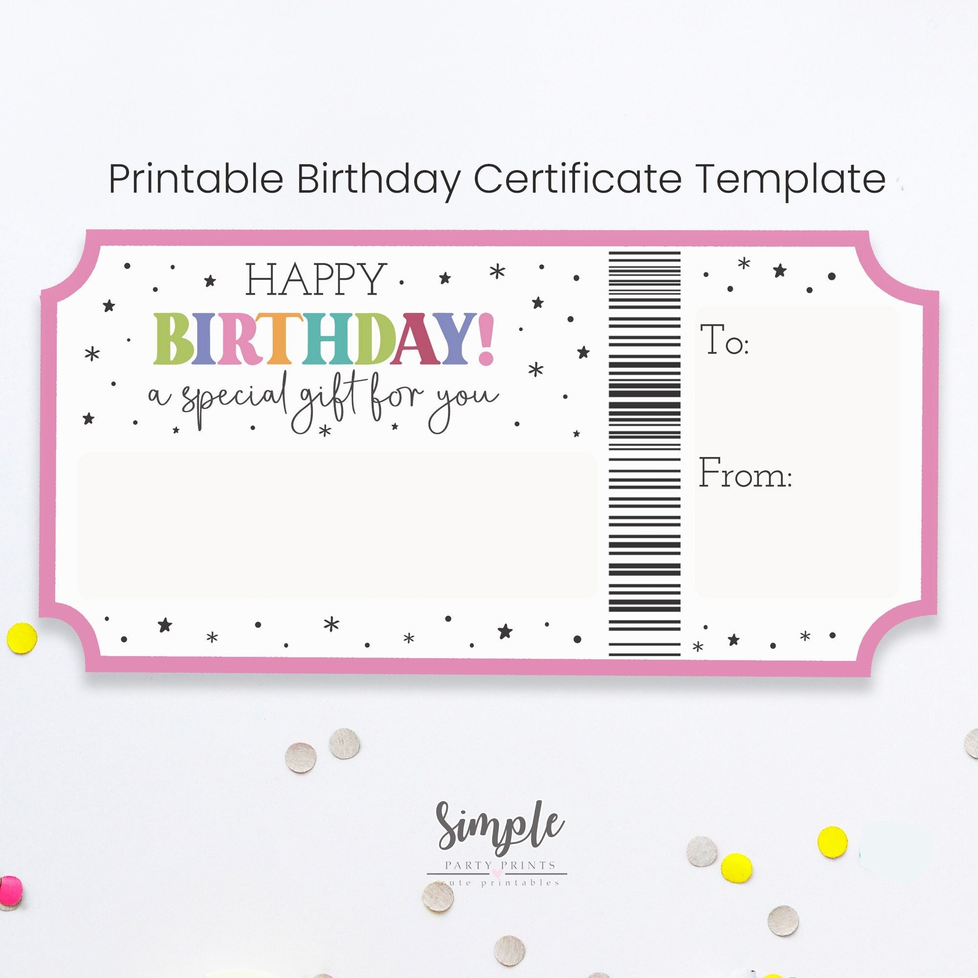 free printable birthday certificates