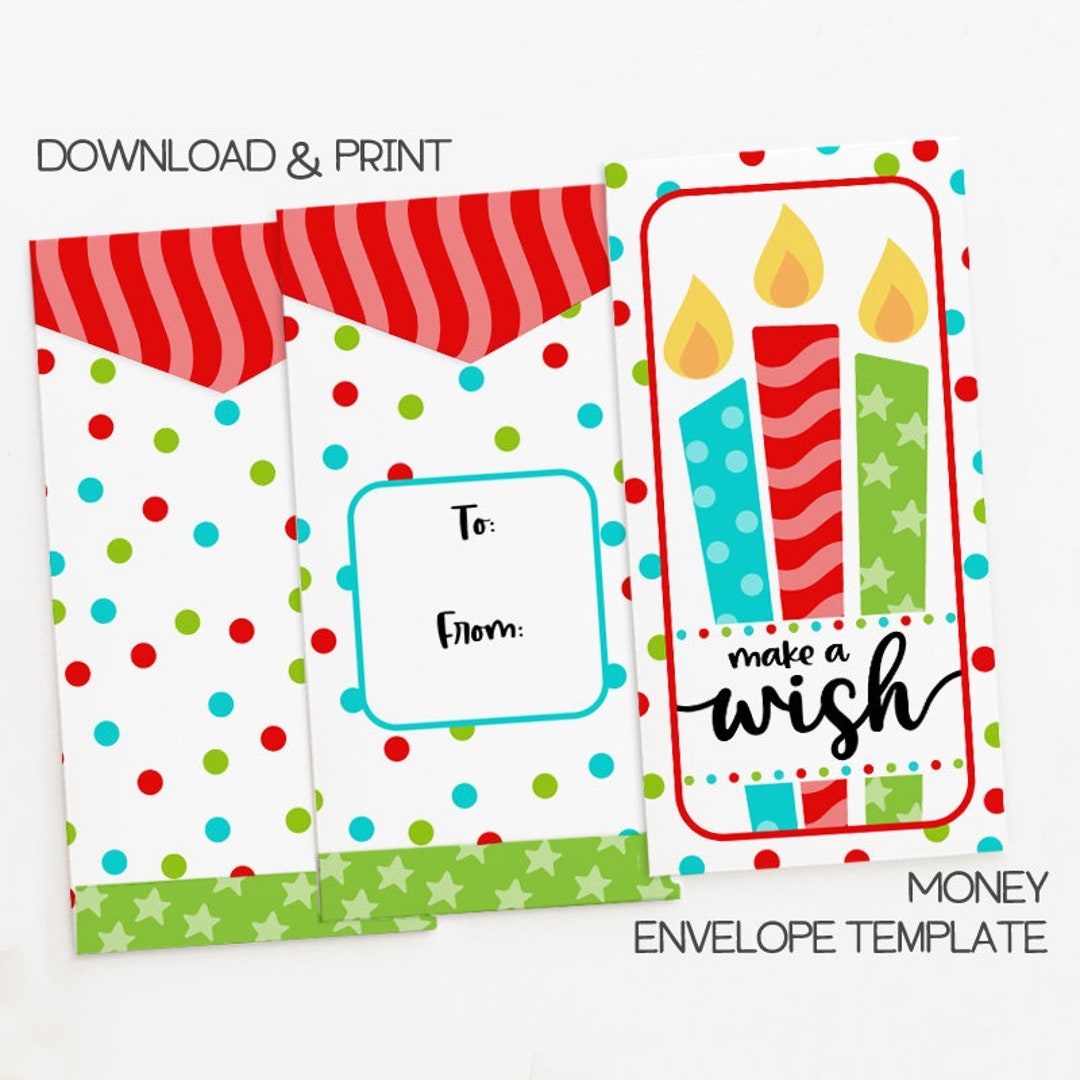 Printable Birthday Money Gift Envelope Instant Download PDF Etsy Worksheets Library