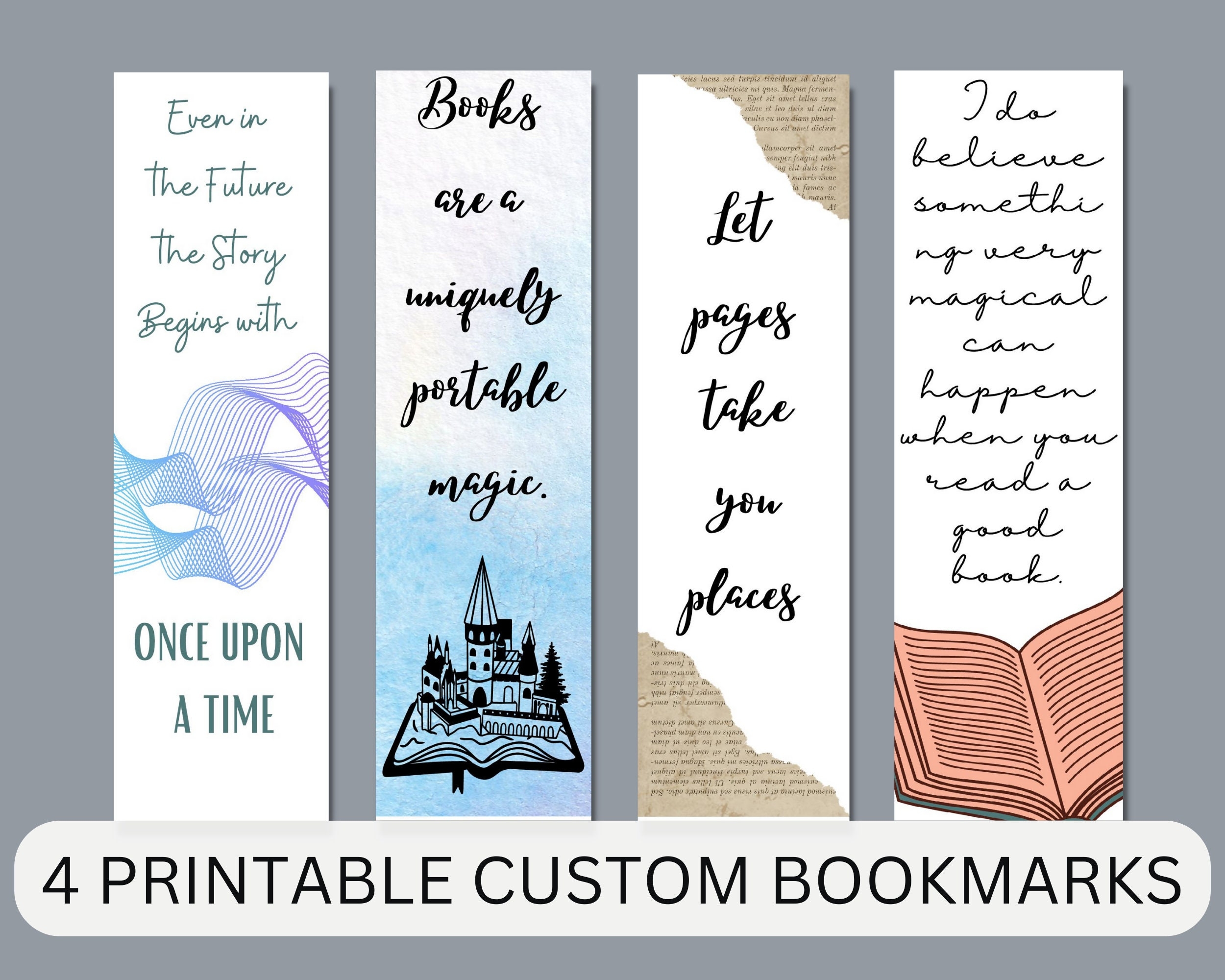 Printable Bookmarks Set Of 4 Quote Bookmark Instant Download Printable Inspirational Quotes Bookmarks Motivational Bookmarks Cute Quote Etsy